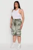 Plus Size Daisy High Waisted Acid Wash Cargo Denim Shorts sold by Rainbow