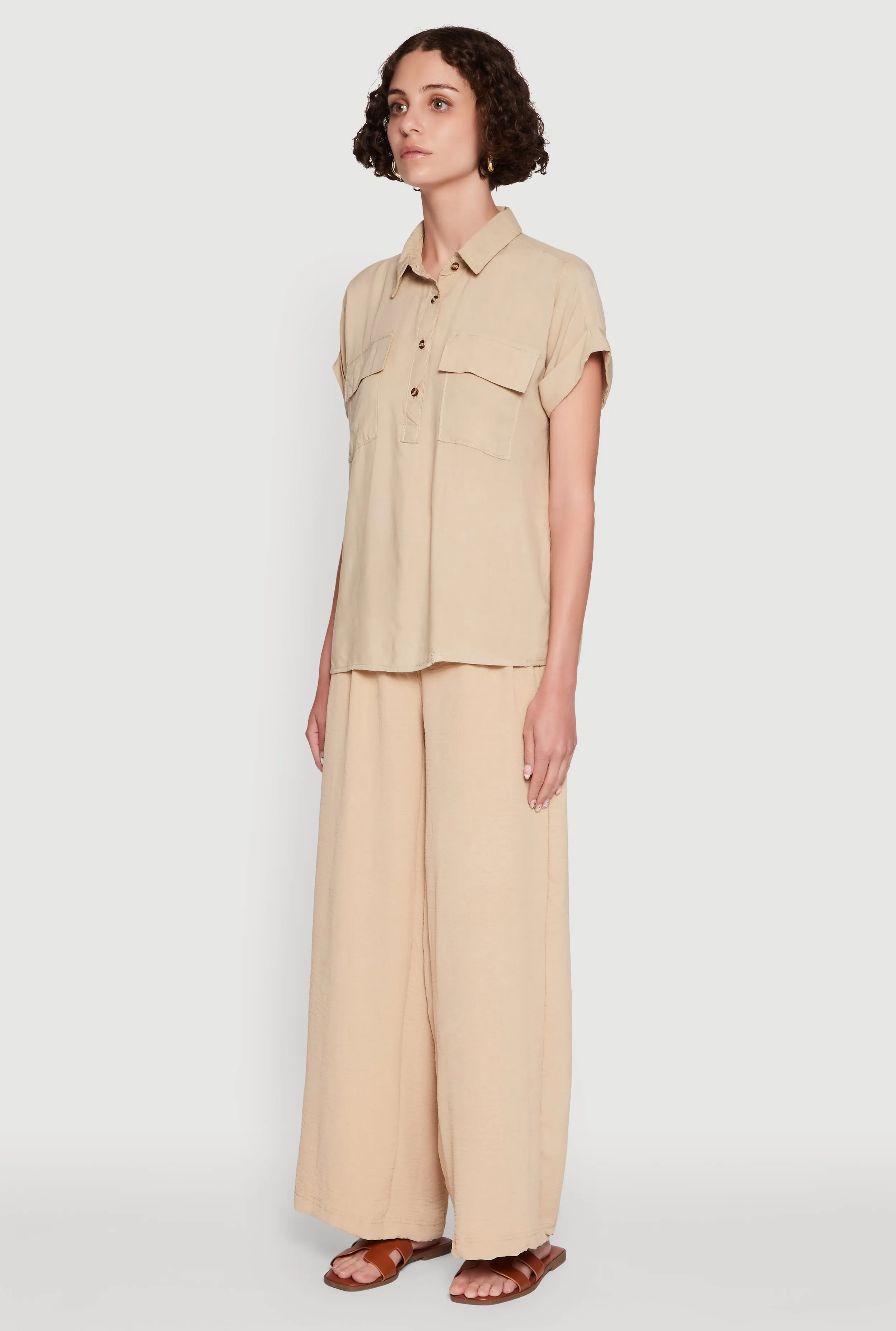 Trendy High Waisted Wide-Leg Palazzo Pants sold by Rainbow product image thumbnail 3