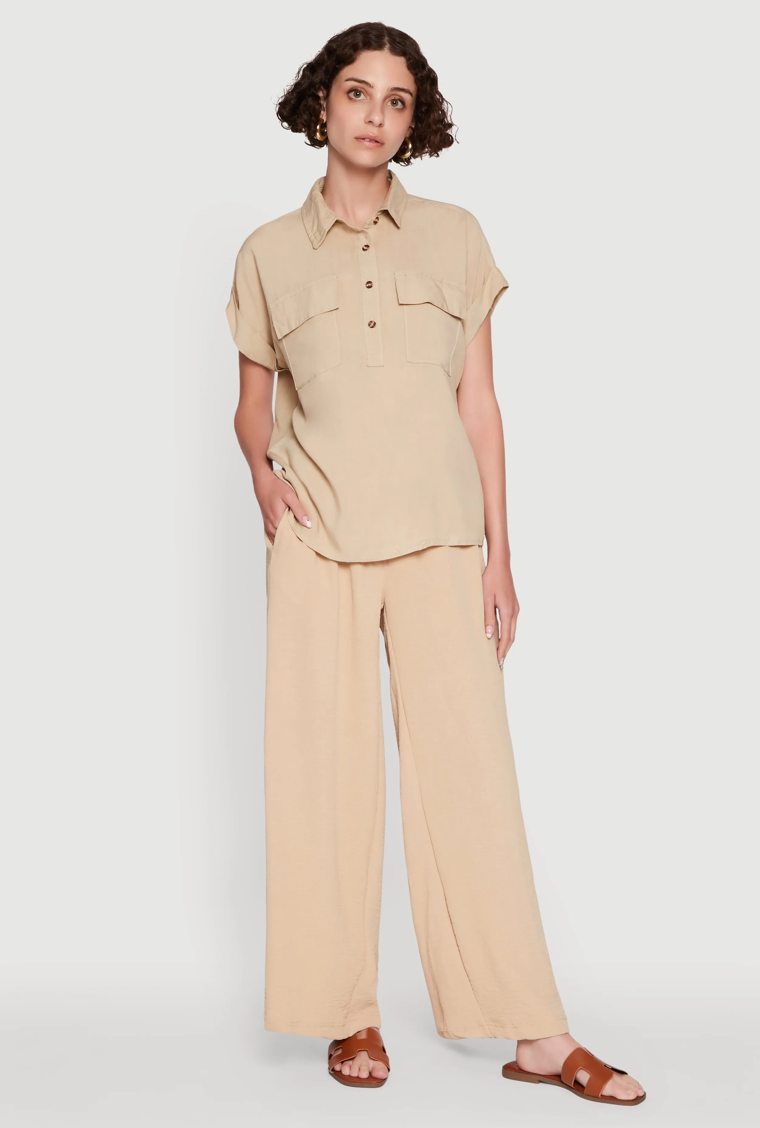 Trendy High Waisted Wide-Leg Palazzo Pants sold by Rainbow