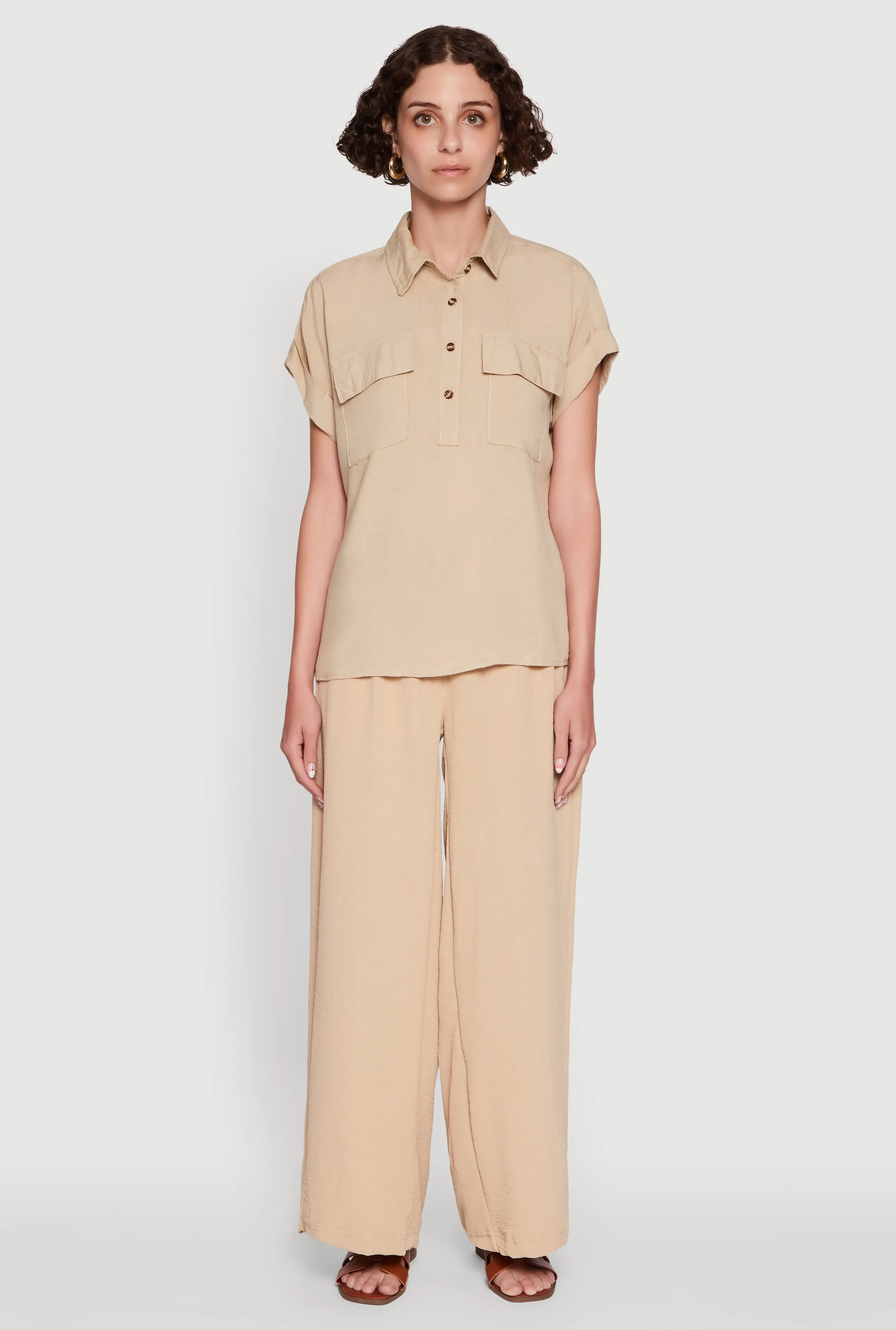 Trendy High Waisted Wide-Leg Palazzo Pants sold by Rainbow product image thumbnail 2