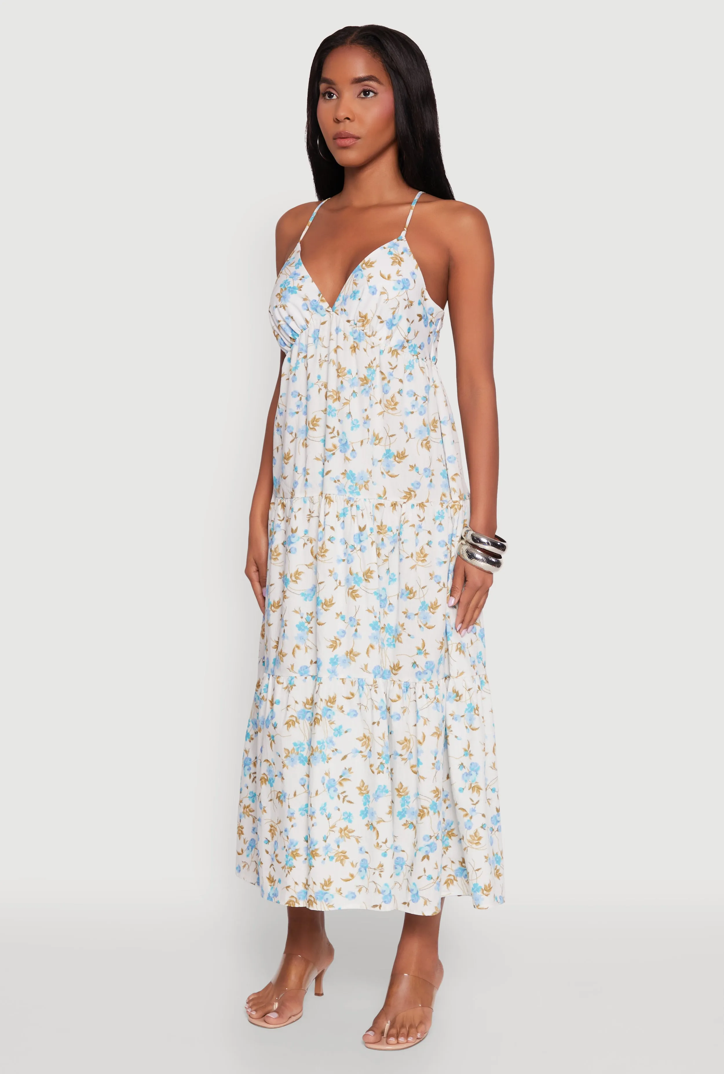 Haute Monde Floral Tiered Midi Dress sold by Rainbow product image thumbnail 3