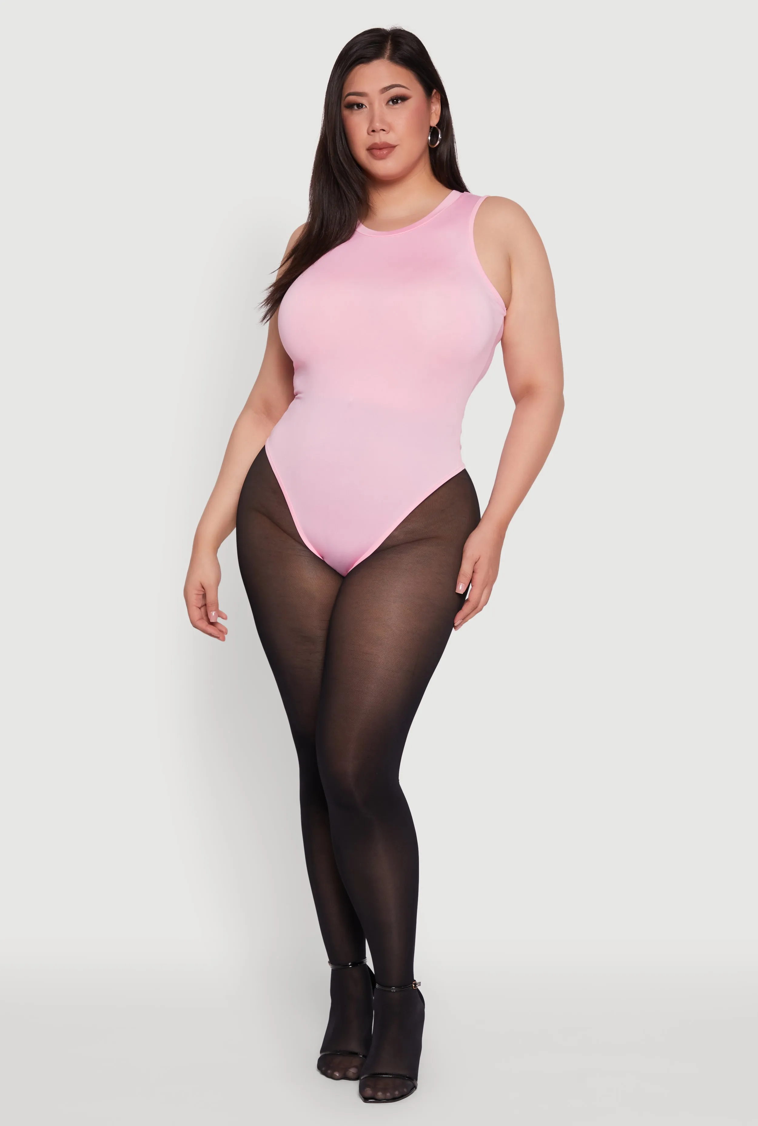 Plus Size Daisy Sleeveless Crew Neck Bodysuit sold by Rainbow