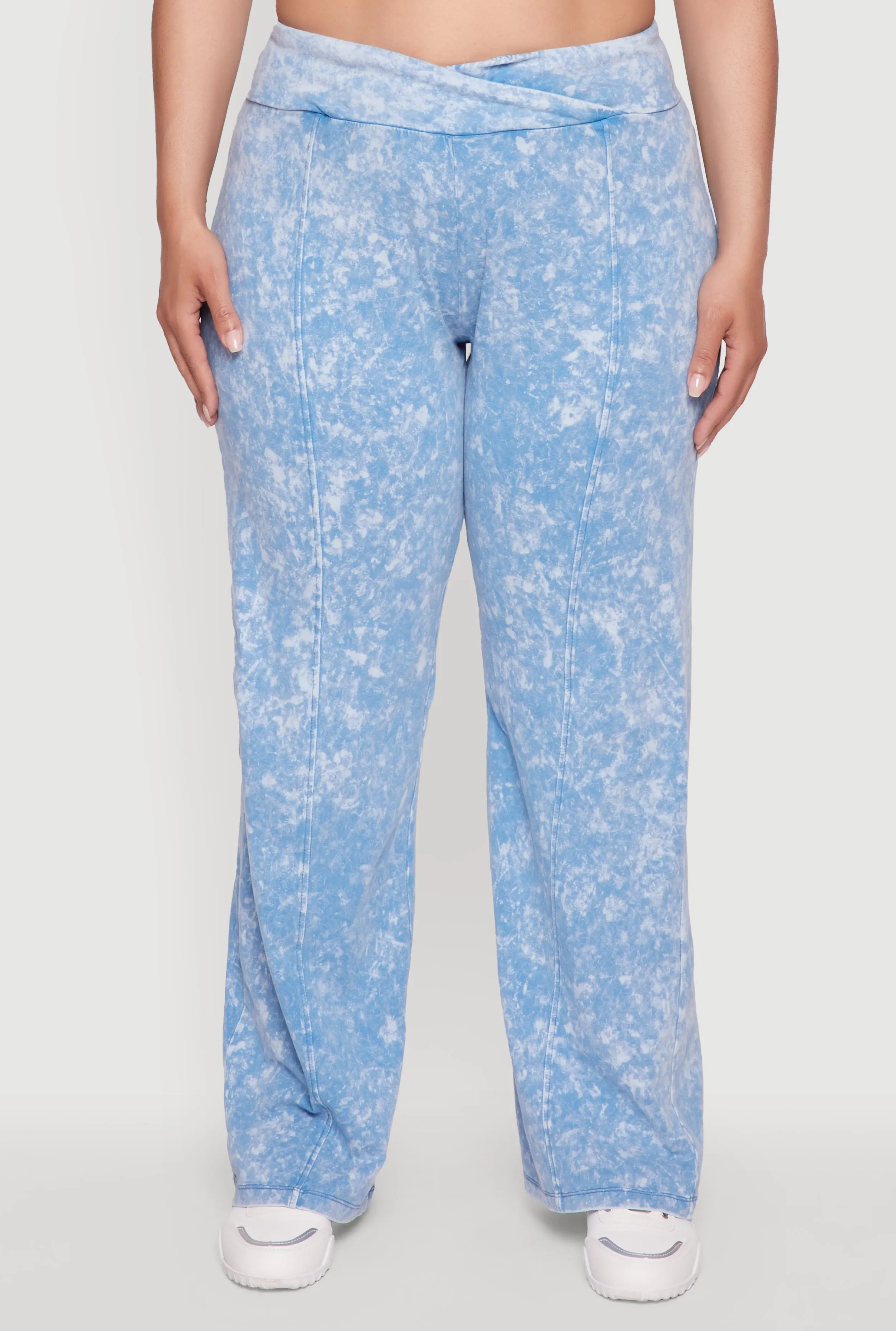 Plus Size Acid Wash Pintuck Wide Leg Pants sold by Rainbow product image thumbnail 3