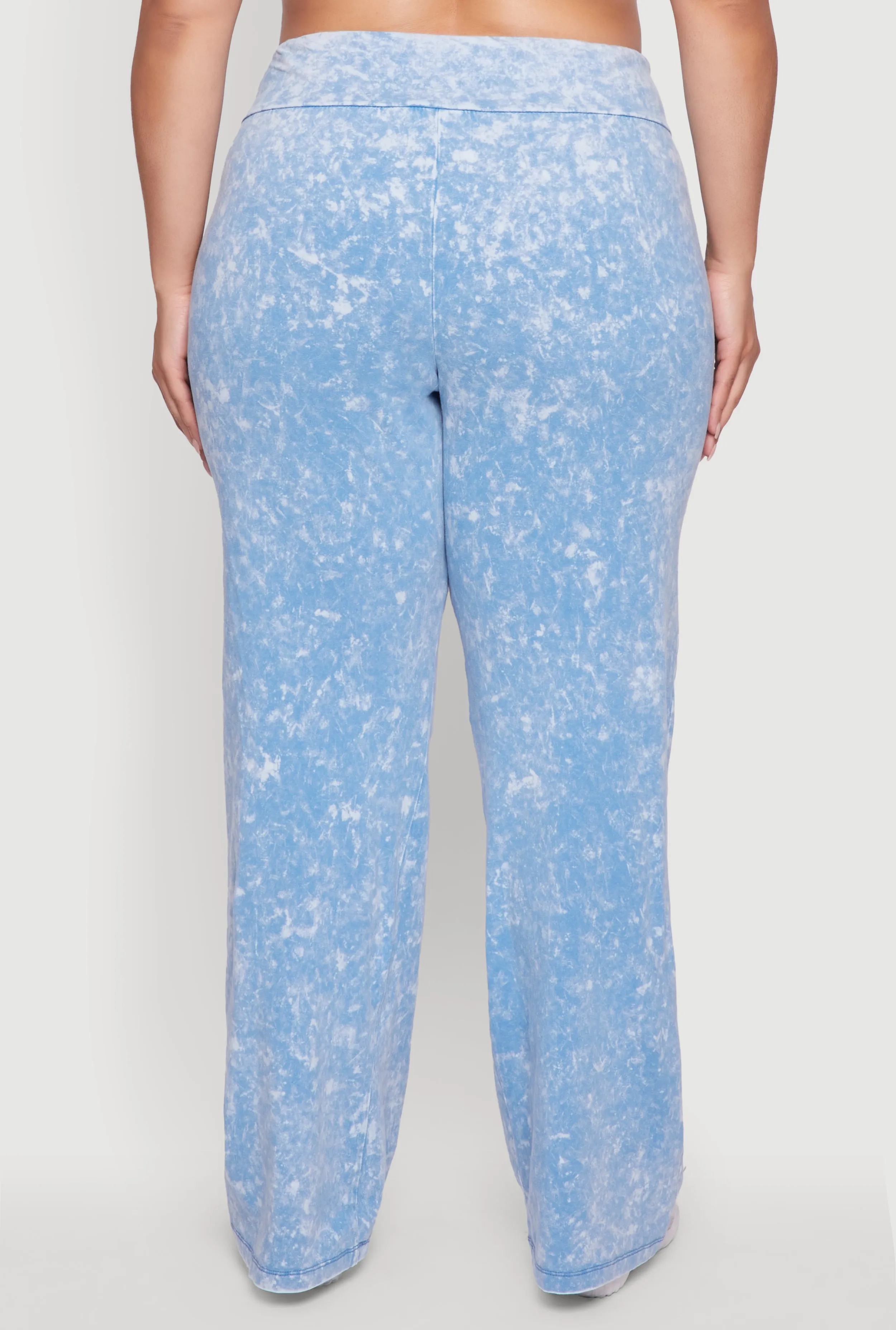 Plus Size Acid Wash Pintuck Wide Leg Pants sold by Rainbow product image thumbnail 5