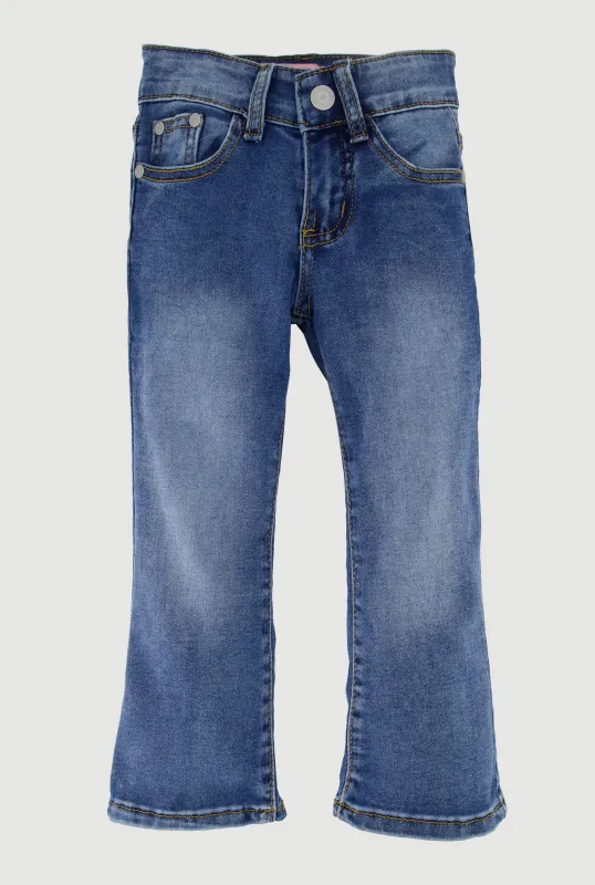 Little Girls Stretch Mid Rise Flare Leg Jeans sold by Rainbow
