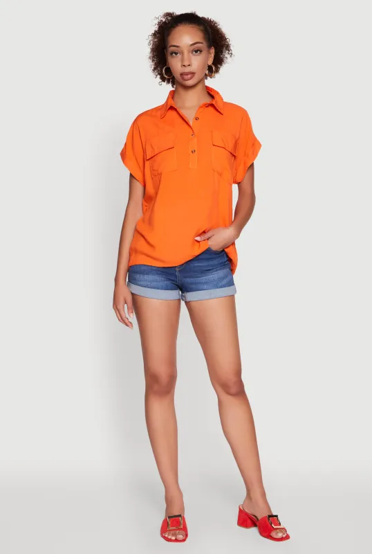 Button Front Dolman Sleeve Shirt sold by Rainbow