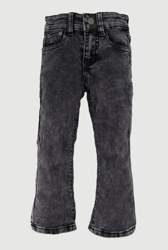 Little Girls Stretch Mid Rise Flare Leg Jeans sold by Rainbow