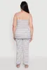 Plus Size Striped Lace Detail Cami Pajama Top and Pants Set sold by Rainbow