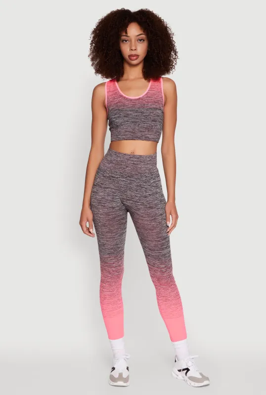 Trendy Marled Ombre Stretch Leggings sold by Rainbow