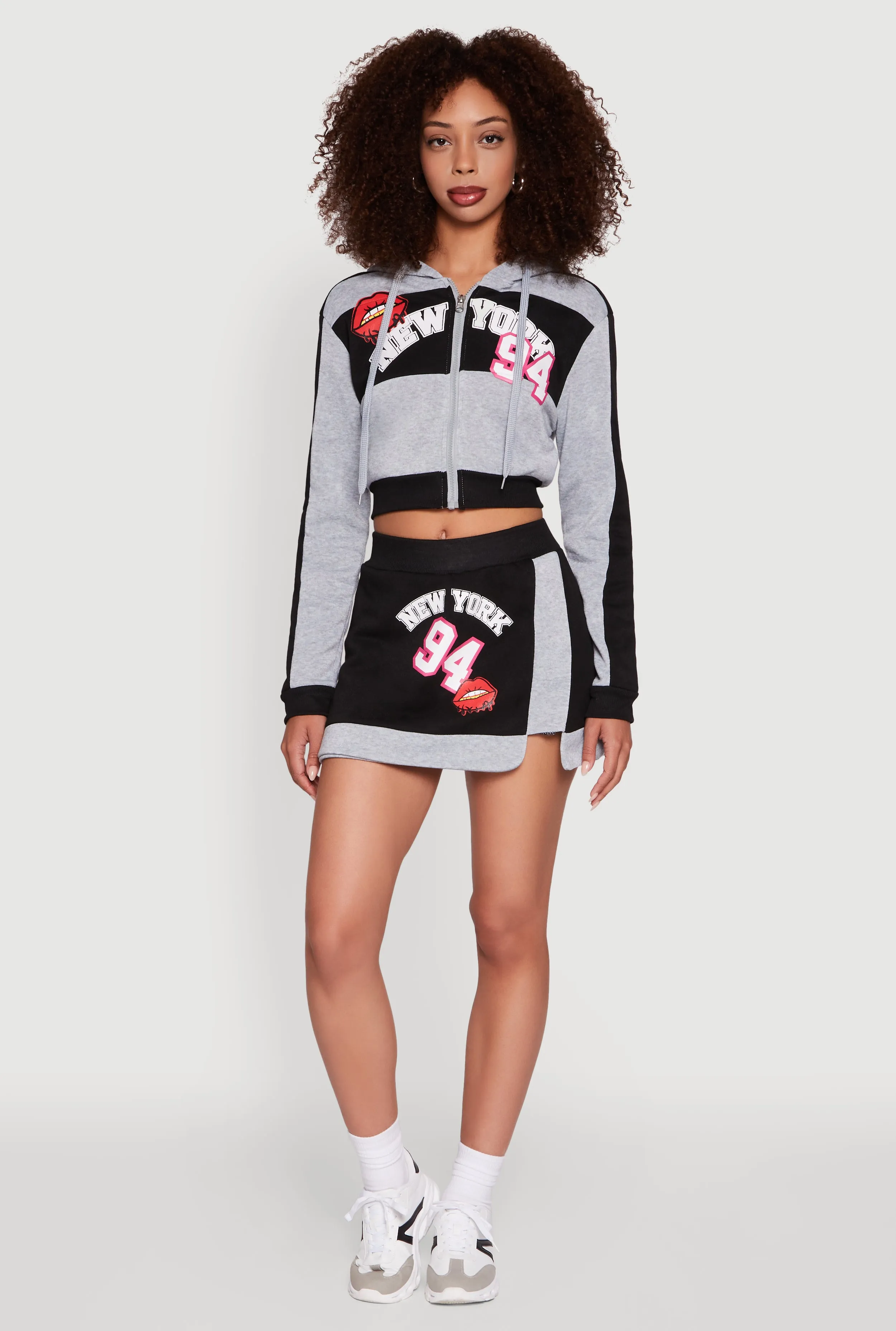 Trendy New York Graphic Cropped Hooded Sweatshirt sold by Rainbow product image thumbnail 2