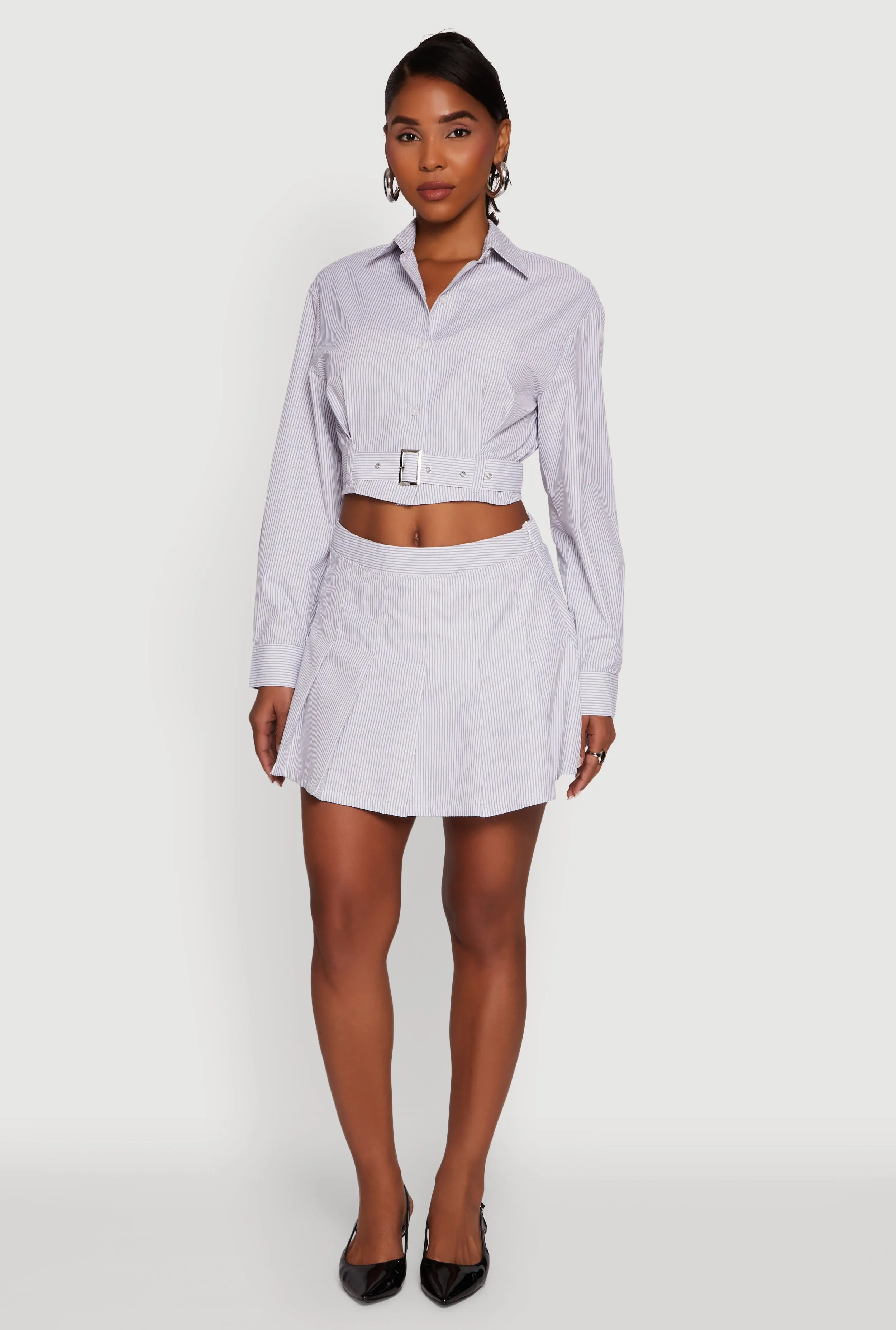 Striped Pleated Mini Skort sold by Rainbow product image thumbnail 2