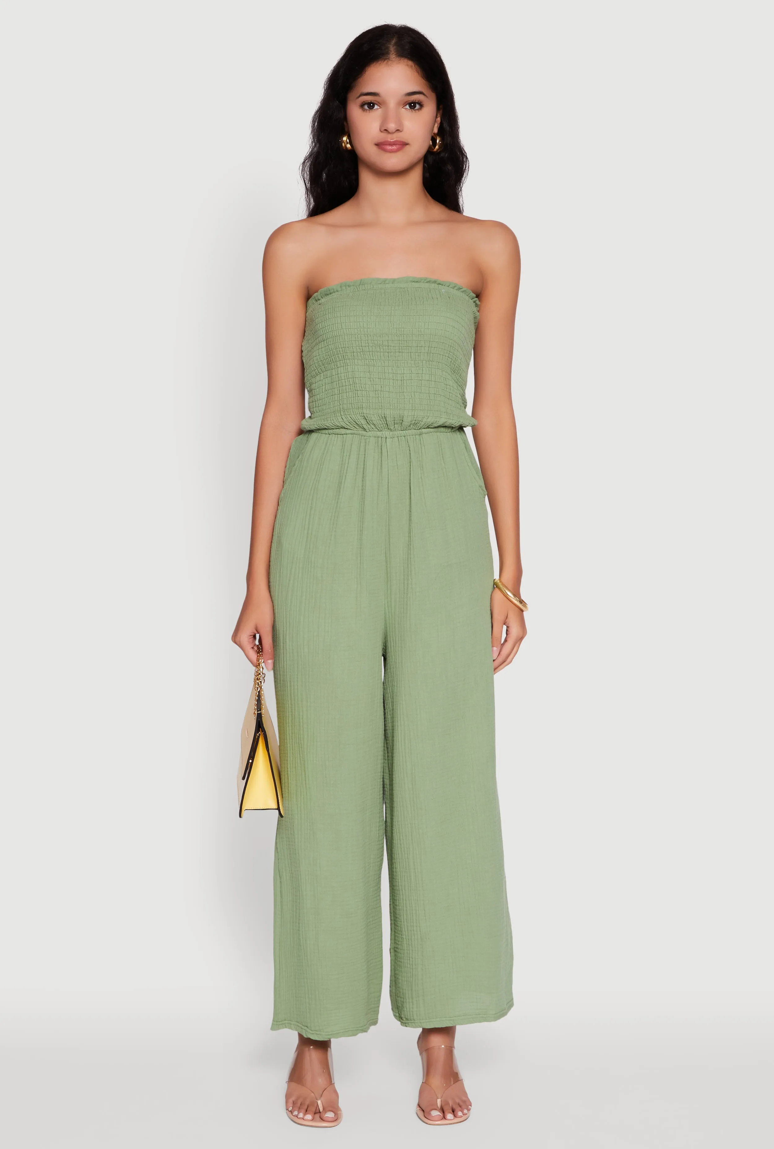 Smocked Tube Wide Leg Jumpsuit sold by Rainbow product image thumbnail 2