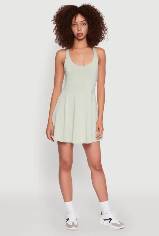 Trendy Criss Cross Back Scoop Neck Tennis Dress sold by Rainbow