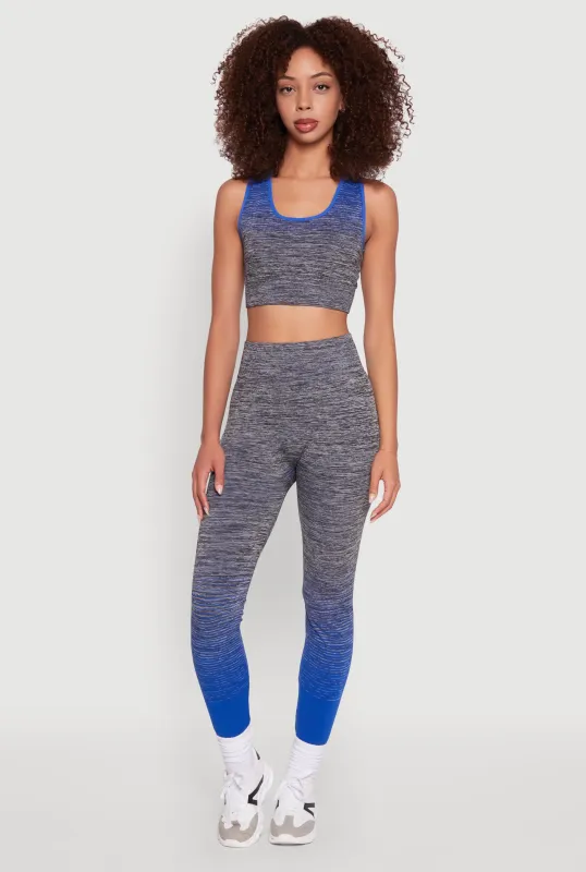 Trendy Marled Ombre Stretch Leggings sold by Rainbow