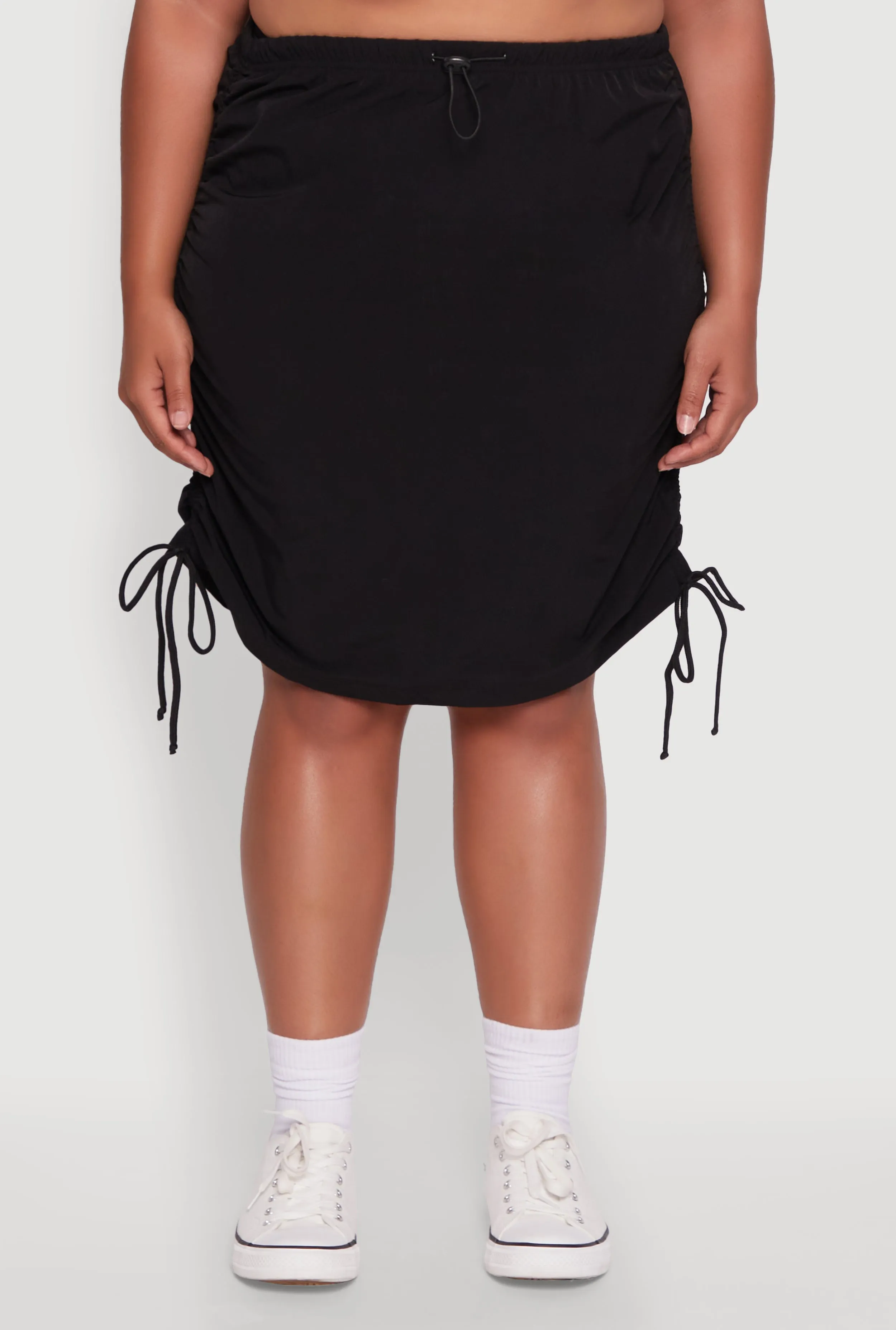 Plus Size Toggle Drawstring Waist Midi Skirt sold by Rainbow product image thumbnail 5