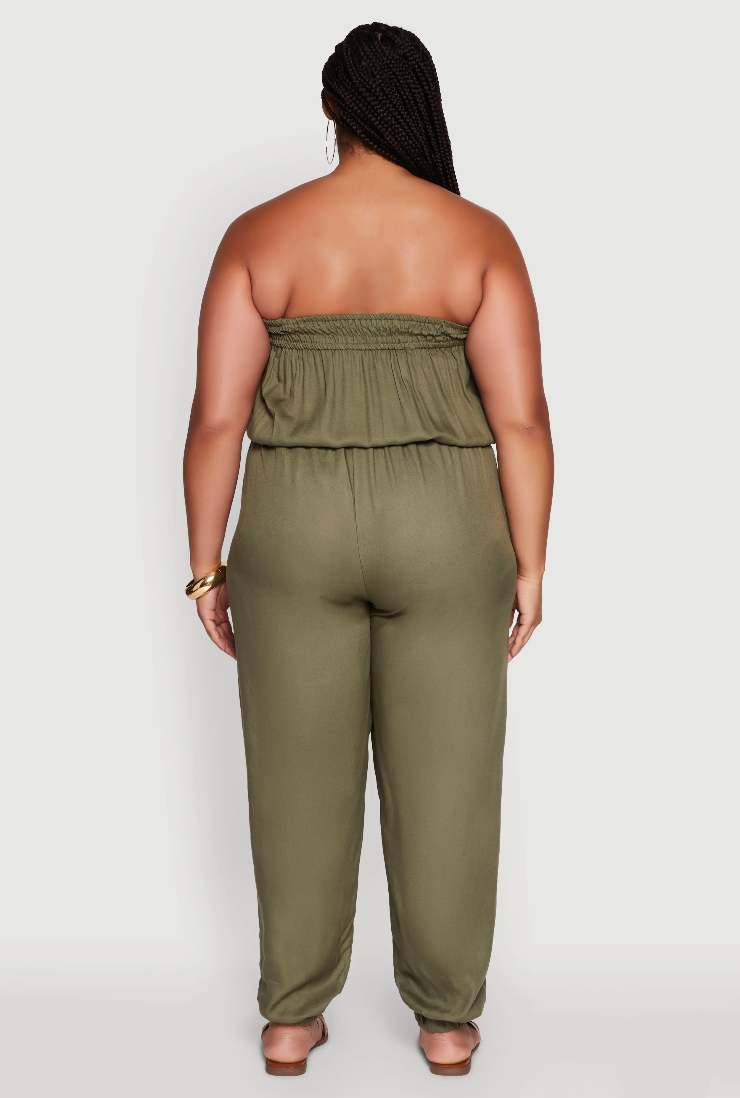 Plus Size Strapless Tube Jumpsuit with Tie Waist sold by Rainbow product image thumbnail 5