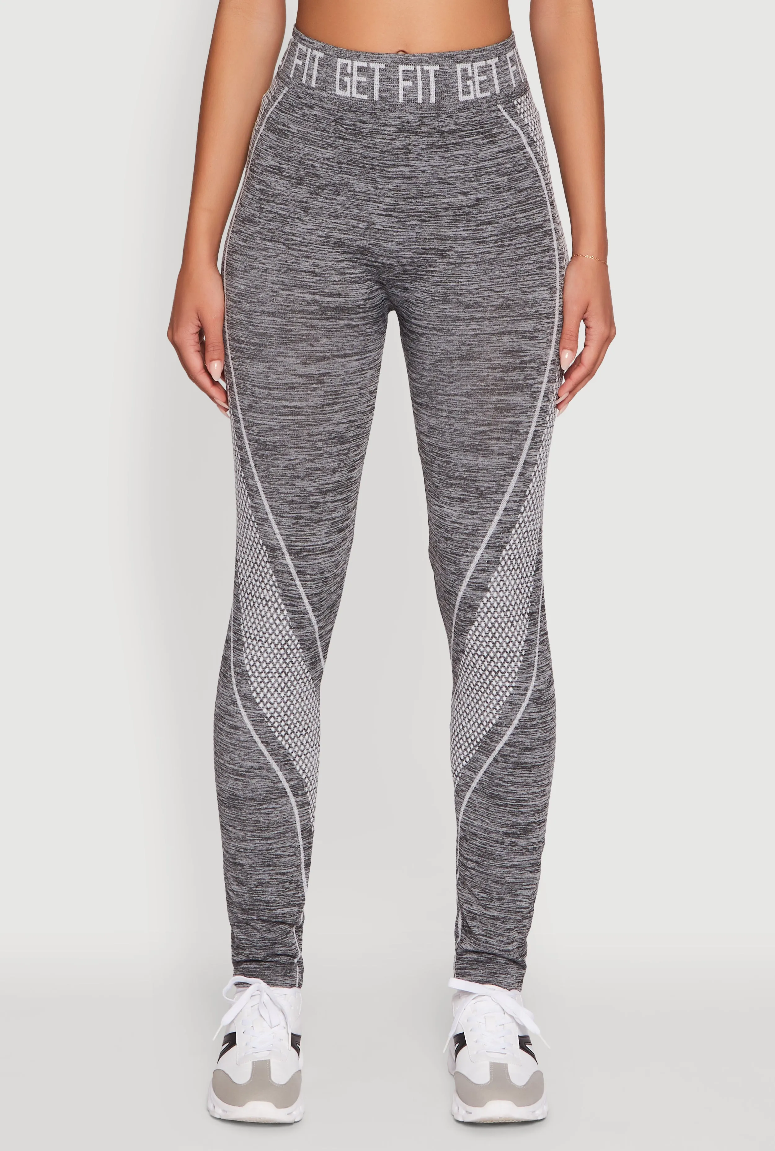 Get Fit Graphic Print Marled High Waisted Leggings sold by Rainbow product image thumbnail 3