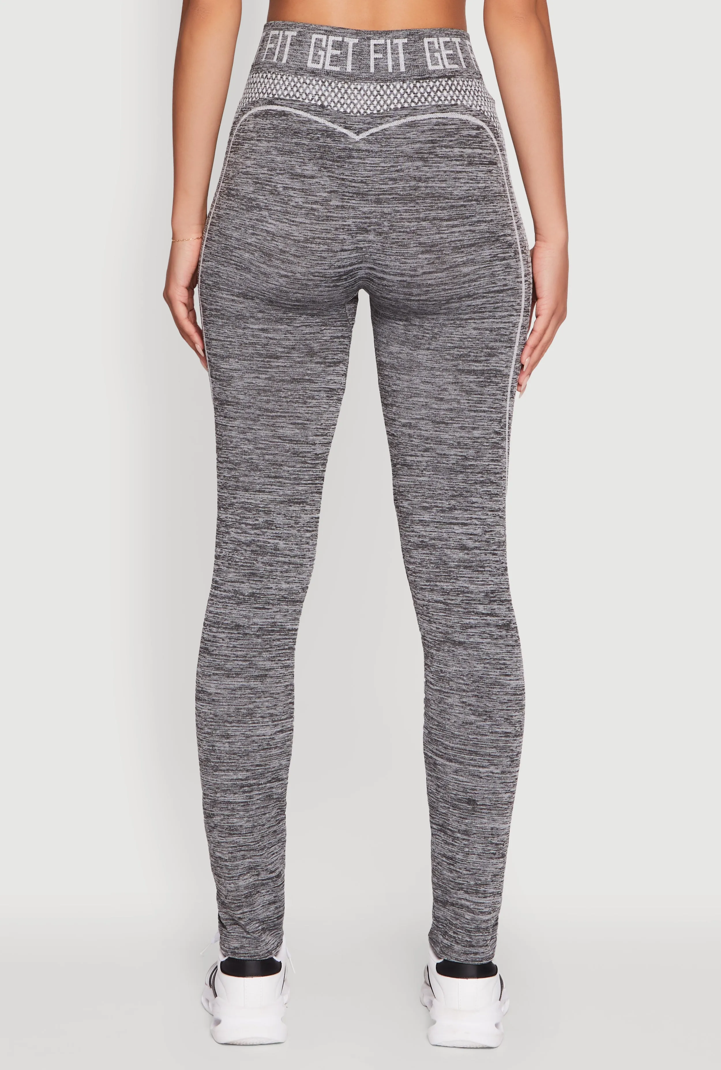 Get Fit Graphic Print Marled High Waisted Leggings sold by Rainbow product image thumbnail 5