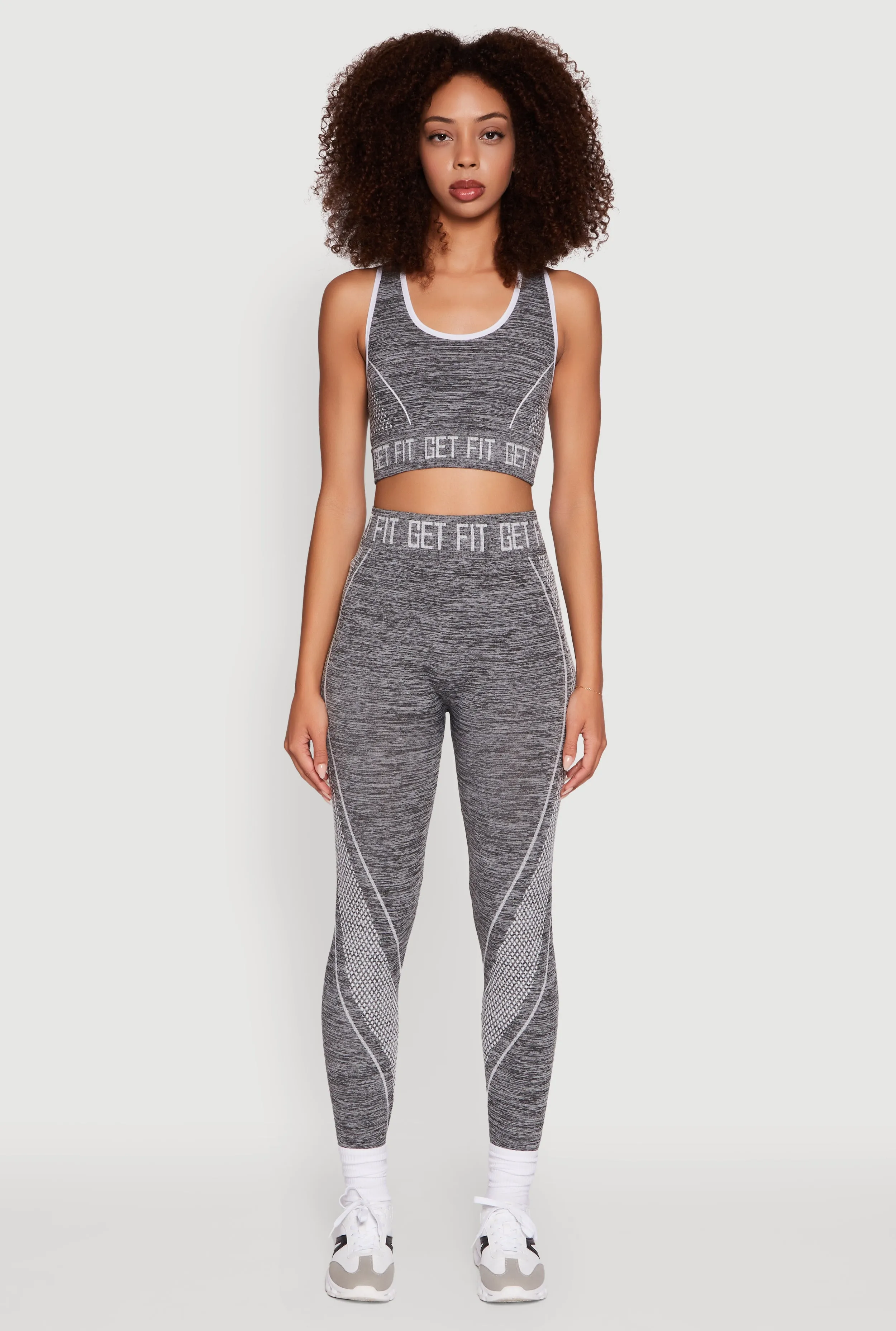 Get Fit Graphic Print Marled High Waisted Leggings sold by Rainbow product image thumbnail 2