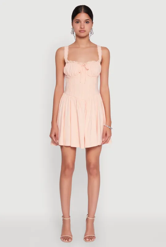 Iris Lace Trim Bustier Skater Dress sold by Rainbow