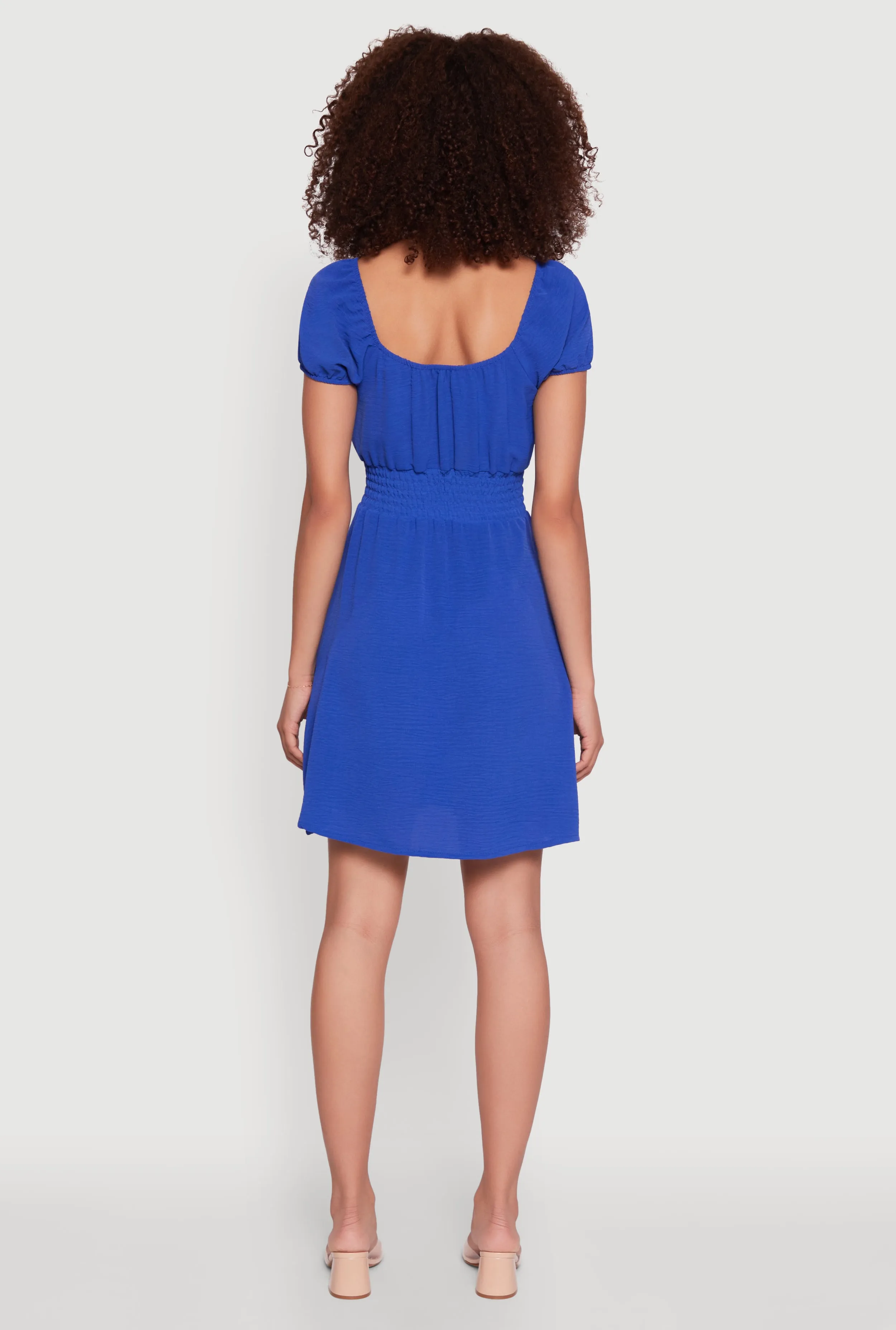 Crepe Knit Puff Sleeve Peasant Dress sold by Rainbow product image thumbnail 5