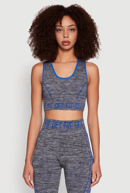 Seamless Get Fit Graphic Cropped Racerback Tank Top sold by Rainbow