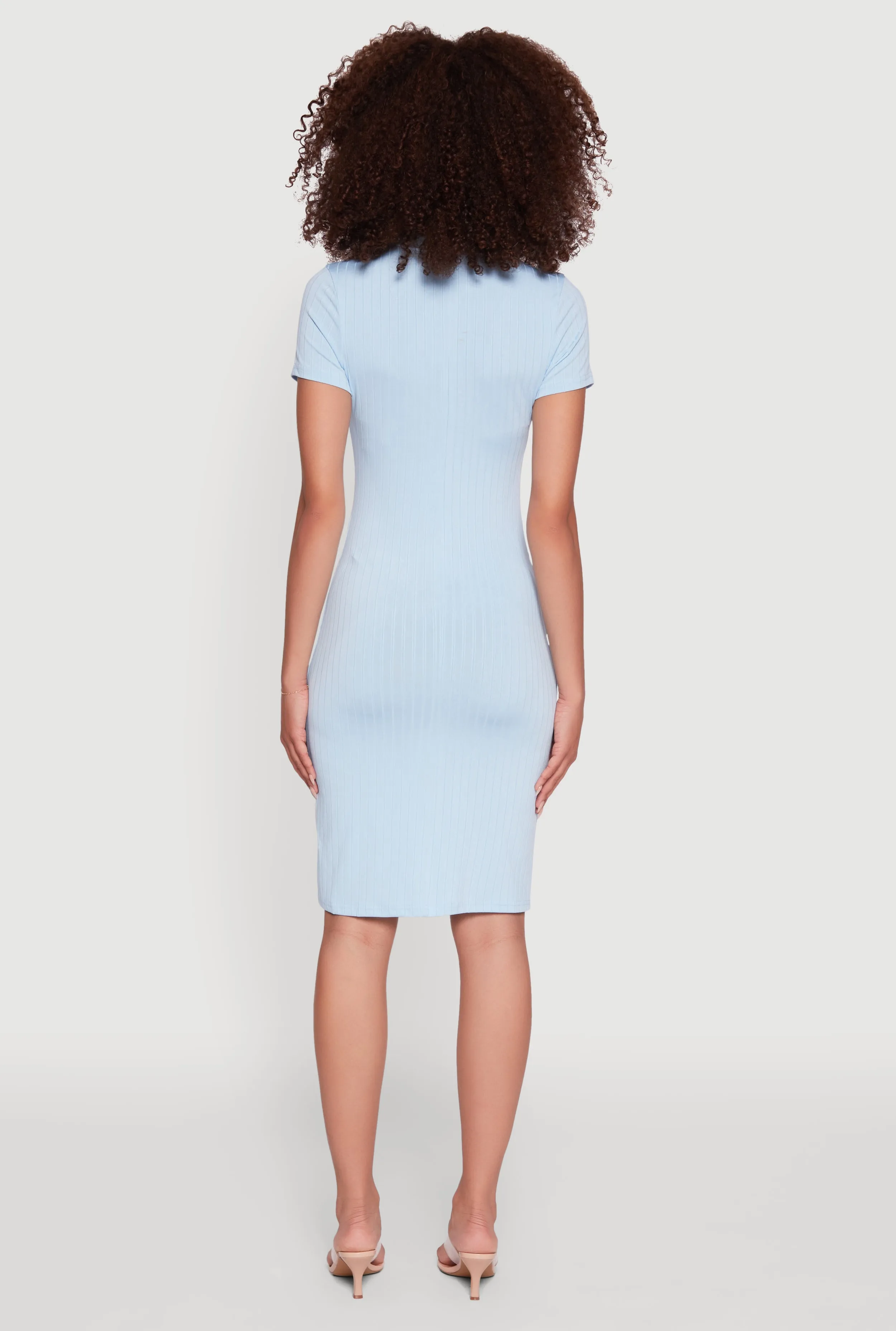 Daisy Rib Knit Mock Neck T Shirt Dress sold by Rainbow product image thumbnail 5