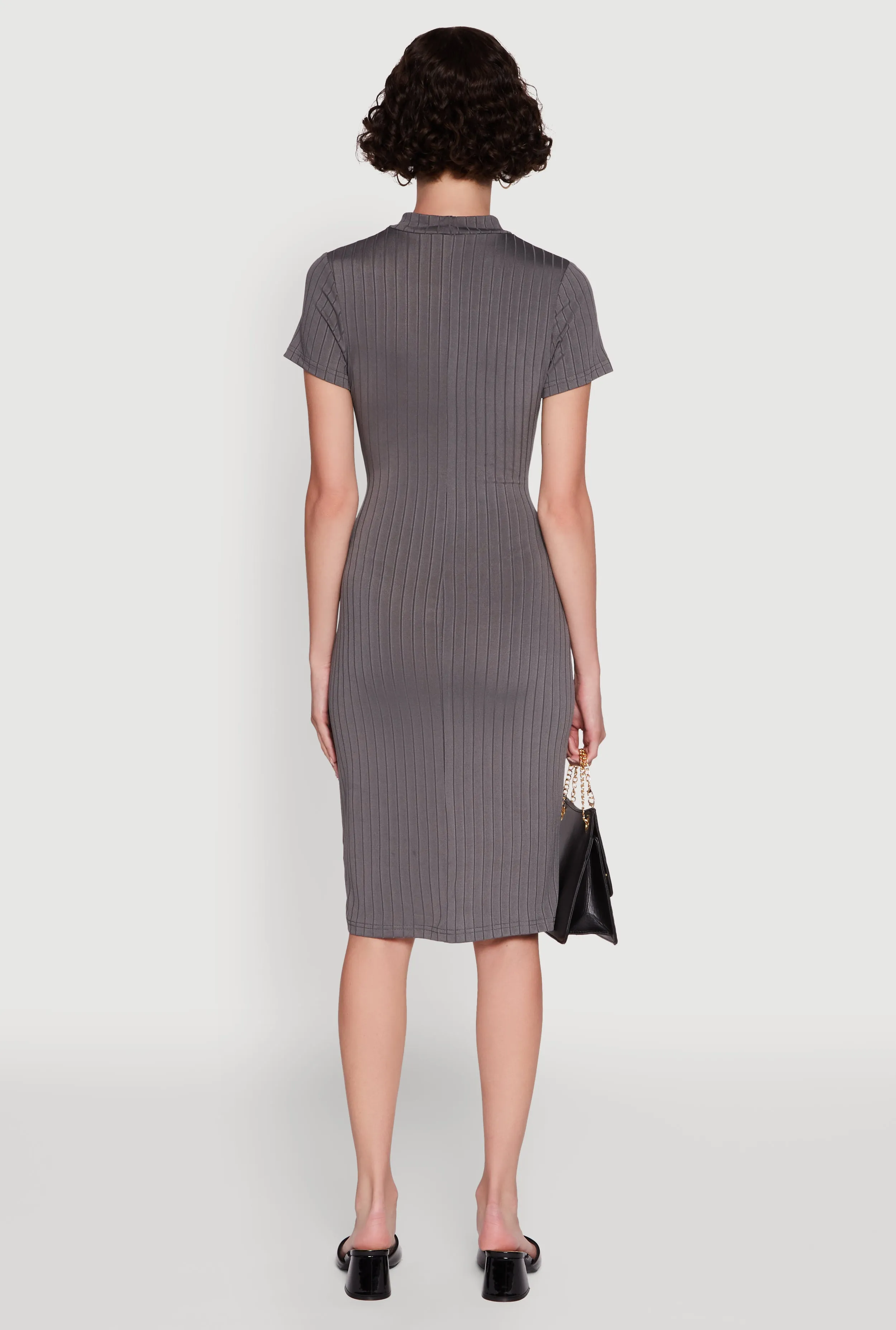 Daisy Rib Knit Mock Neck T Shirt Dress sold by Rainbow product image thumbnail 5