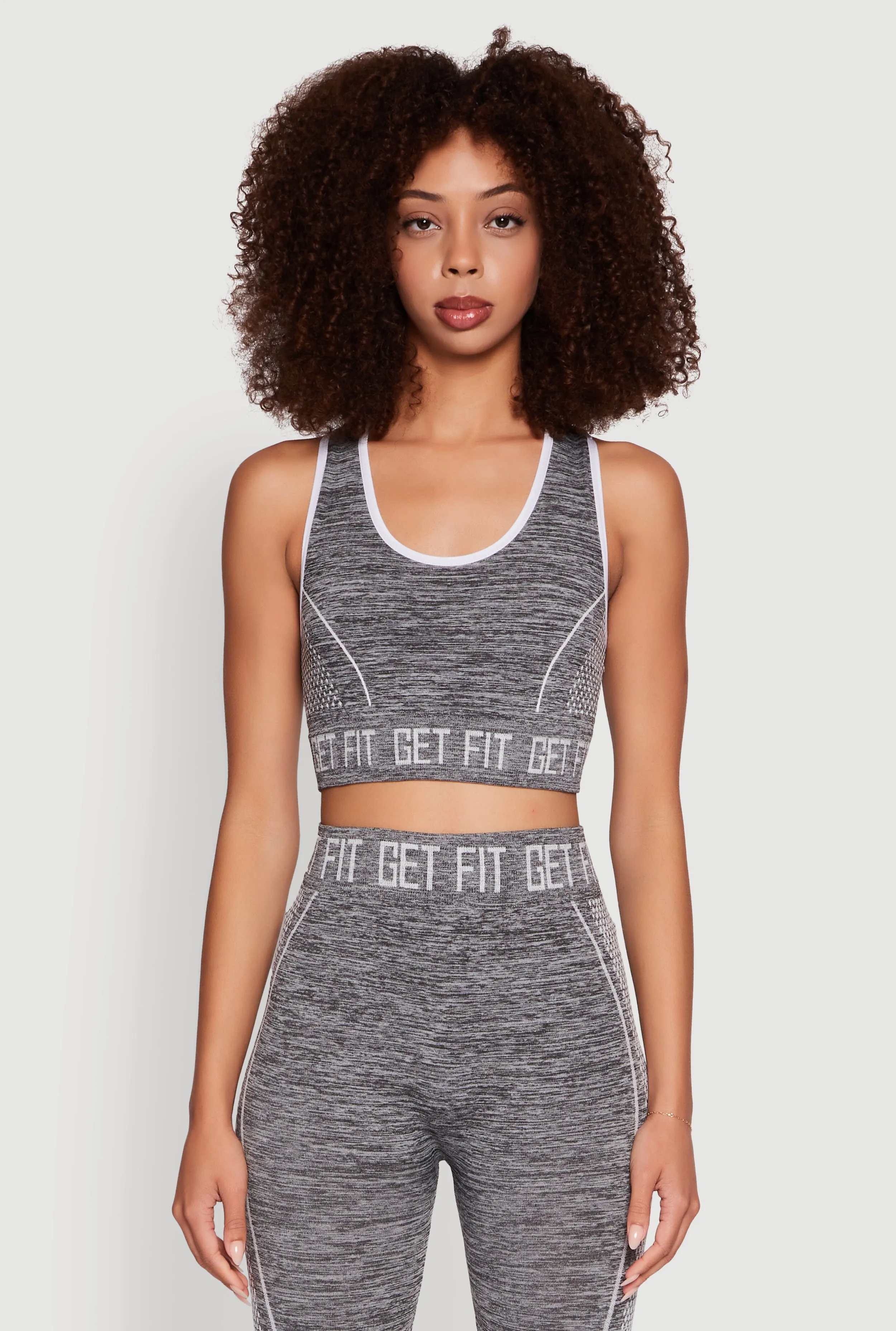 Seamless Get Fit Graphic Cropped Racerback Tank Top sold by Rainbow
