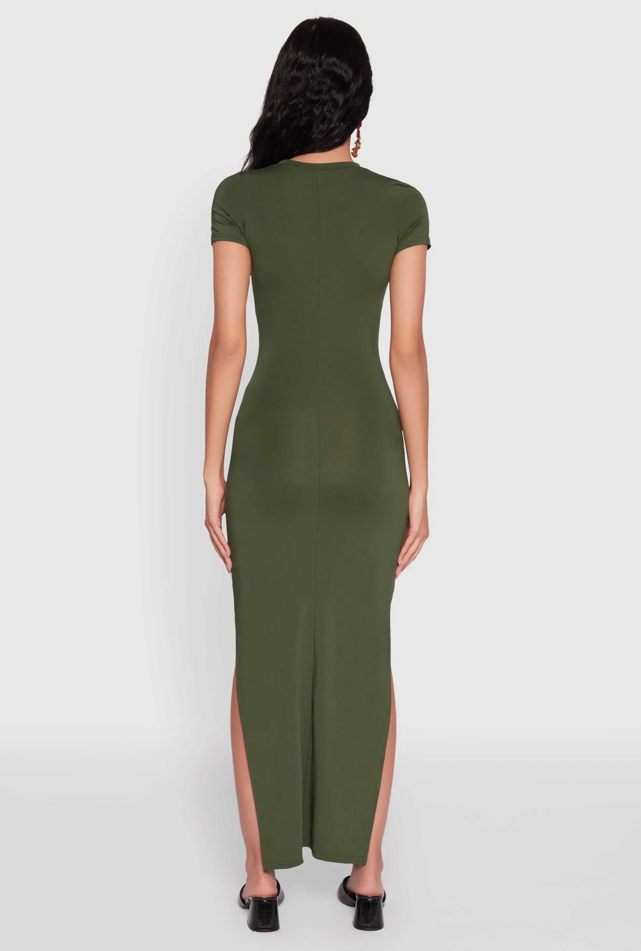 Daisy Crew Neck Side Slit T Shirt Dress sold by Rainbow product image thumbnail 5