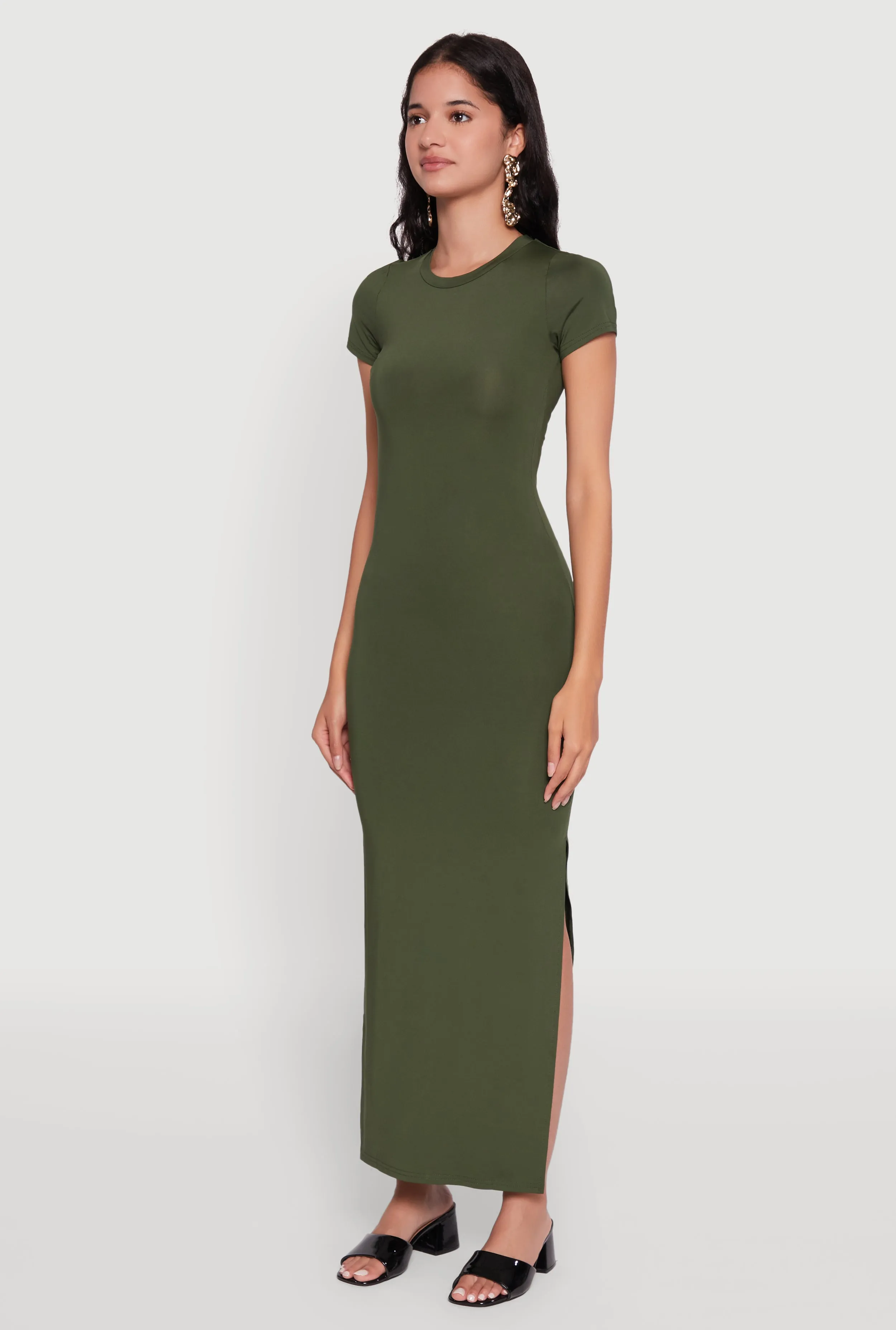 Daisy Crew Neck Side Slit T Shirt Dress sold by Rainbow product image thumbnail 3