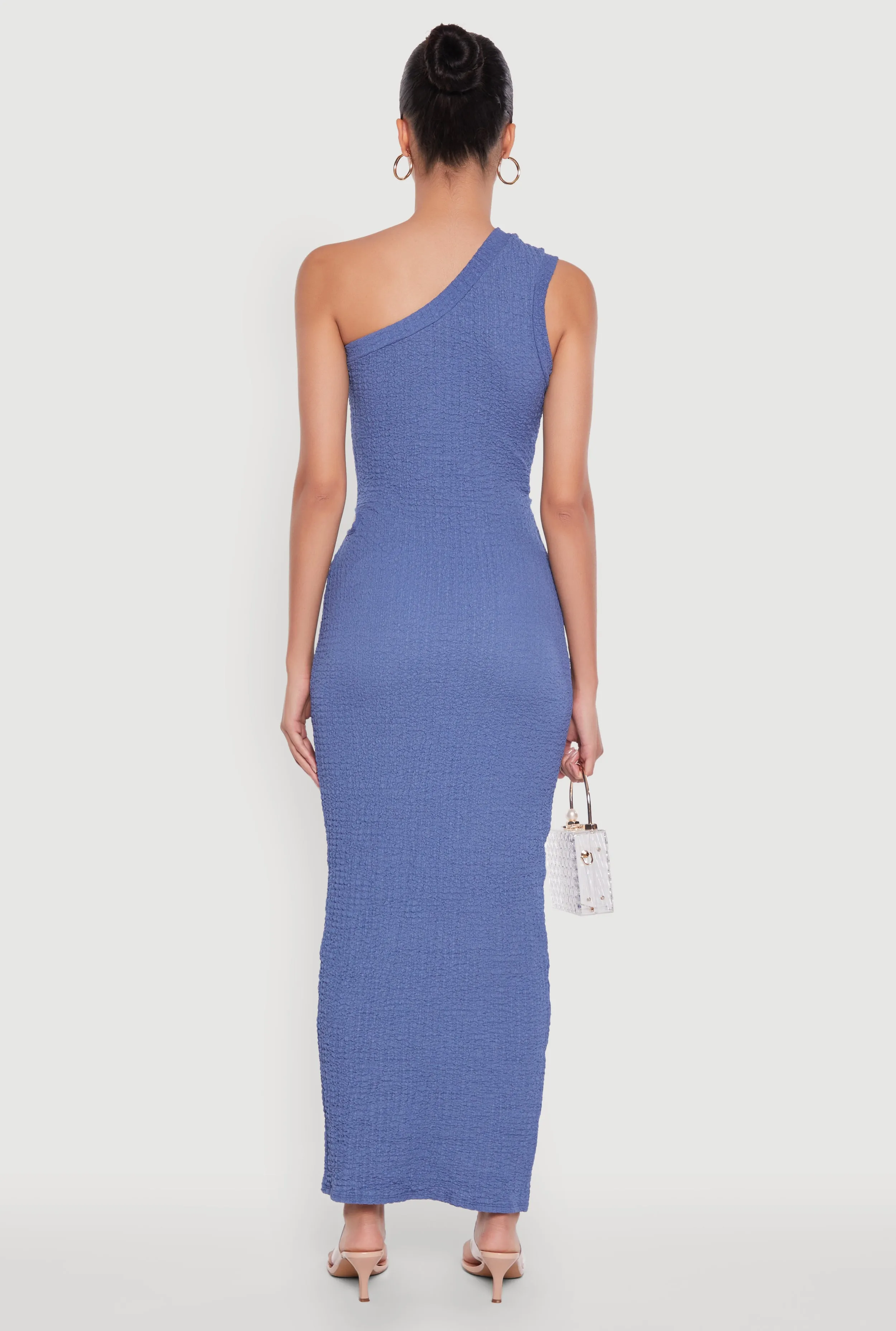 Trendy One Shoulder Flower Cut Out Maxi Dress sold by Rainbow product image thumbnail 5