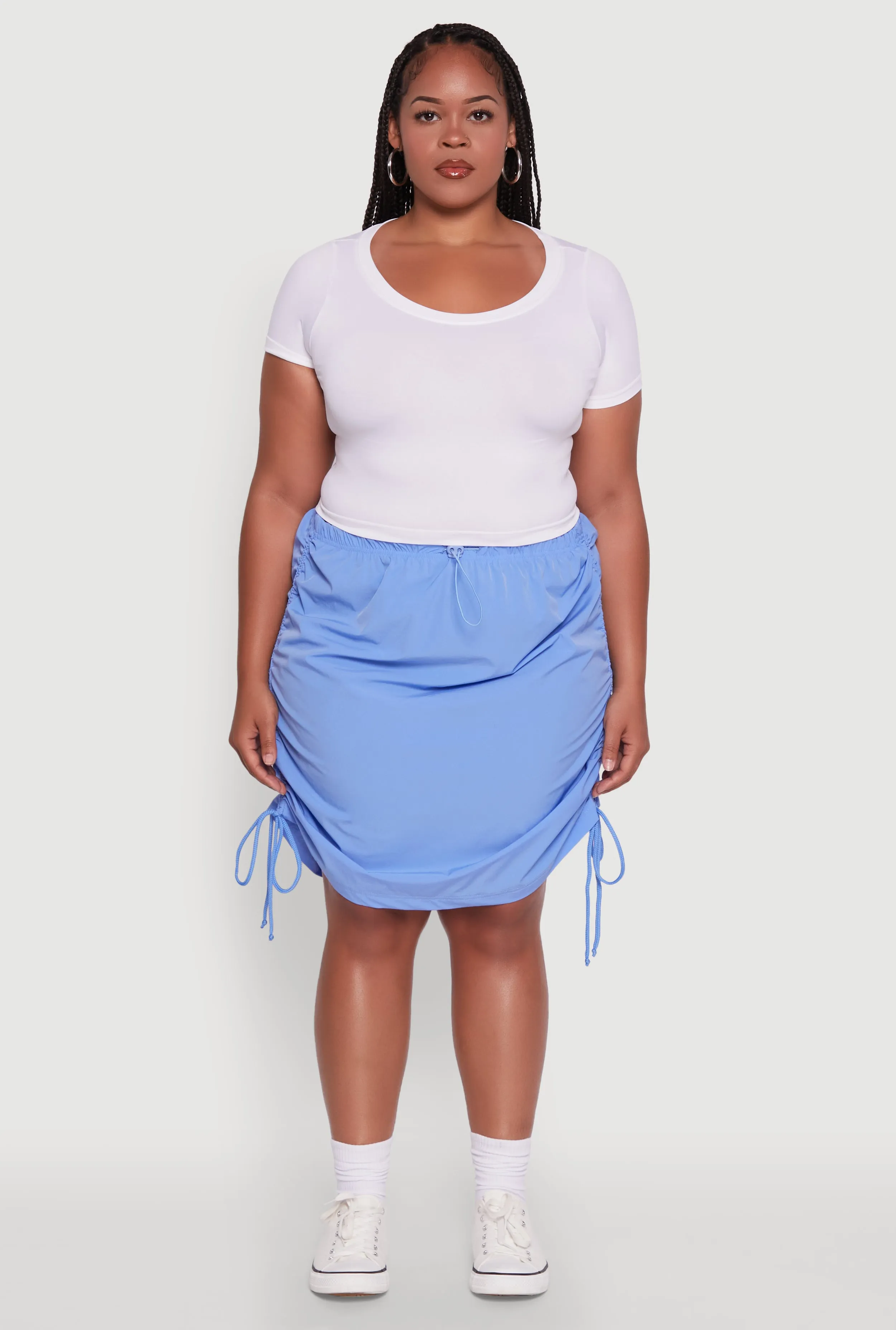 Plus Size Toggle Drawstring Waist Midi Skirt sold by Rainbow product image thumbnail 2