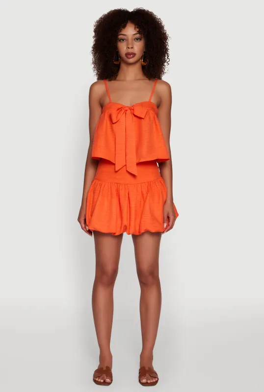 Trendy High Waisted Smocked Bubble Mini Skirt sold by Rainbow