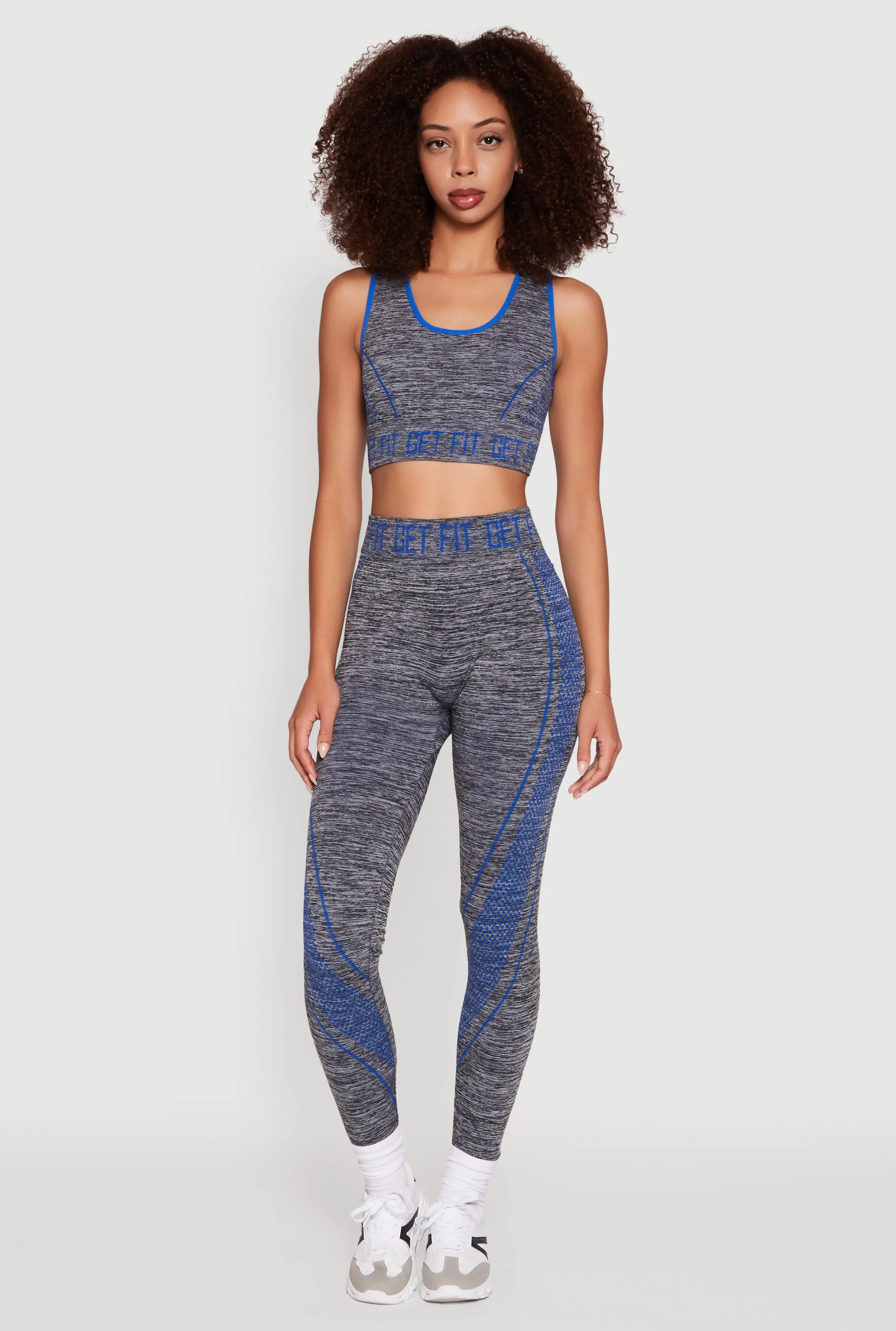 Get Fit Graphic Print Marled High Waisted Leggings sold by Rainbow