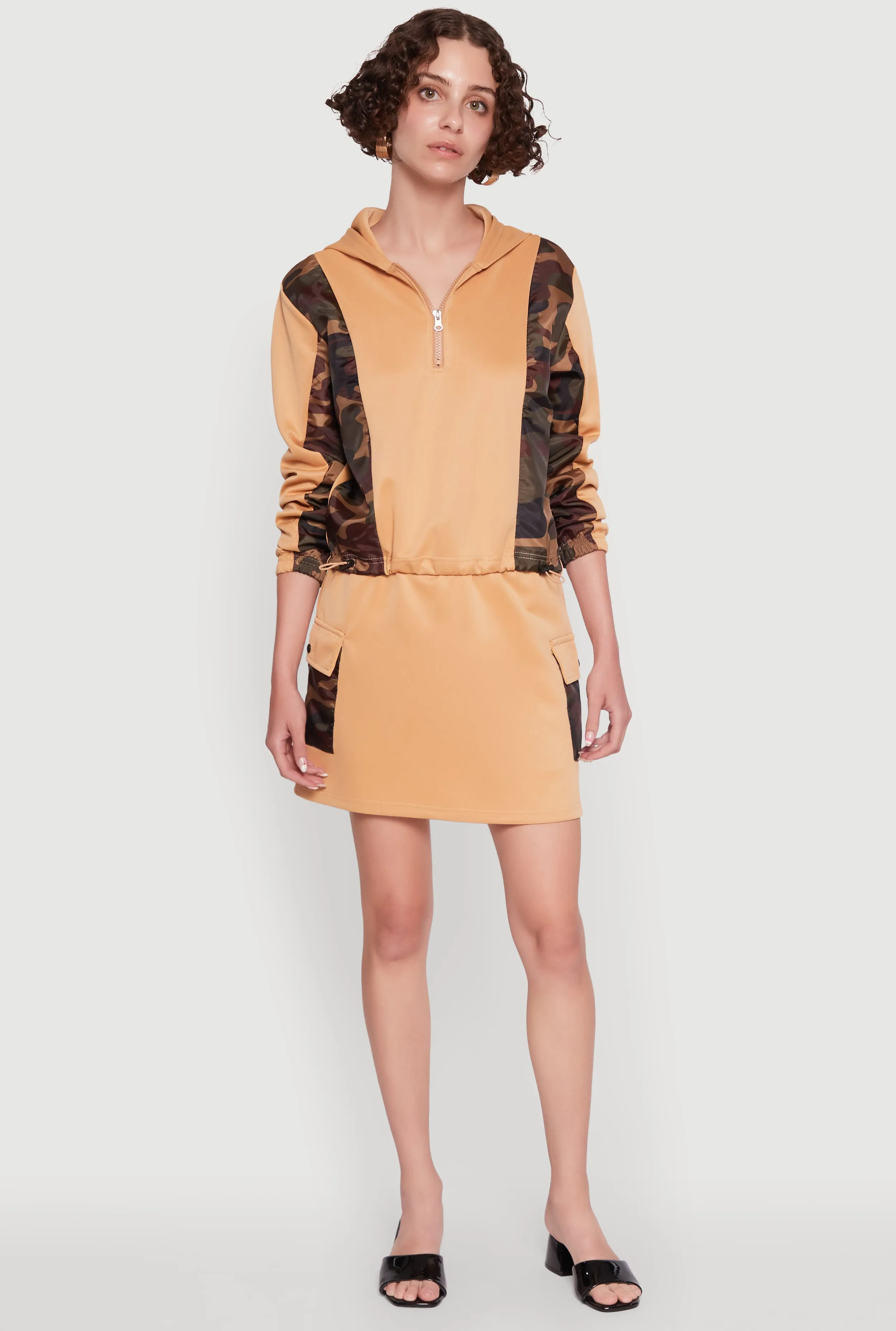 Trendy Drawstring Waist Cargo Skirt sold by Rainbow