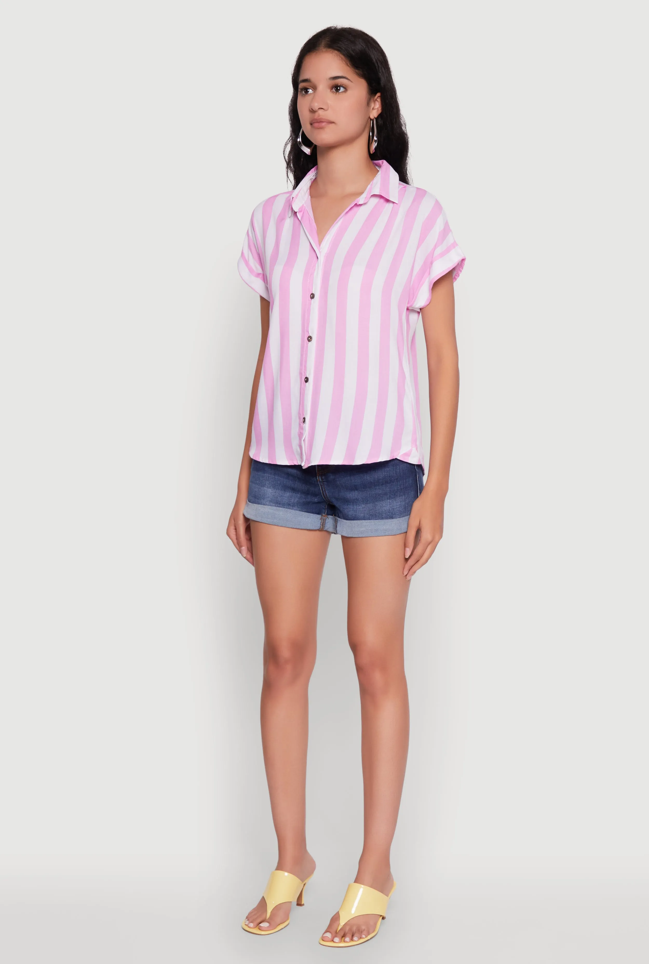 Striped Button Front Fixed Cuff Shirt sold by Rainbow product image thumbnail 5
