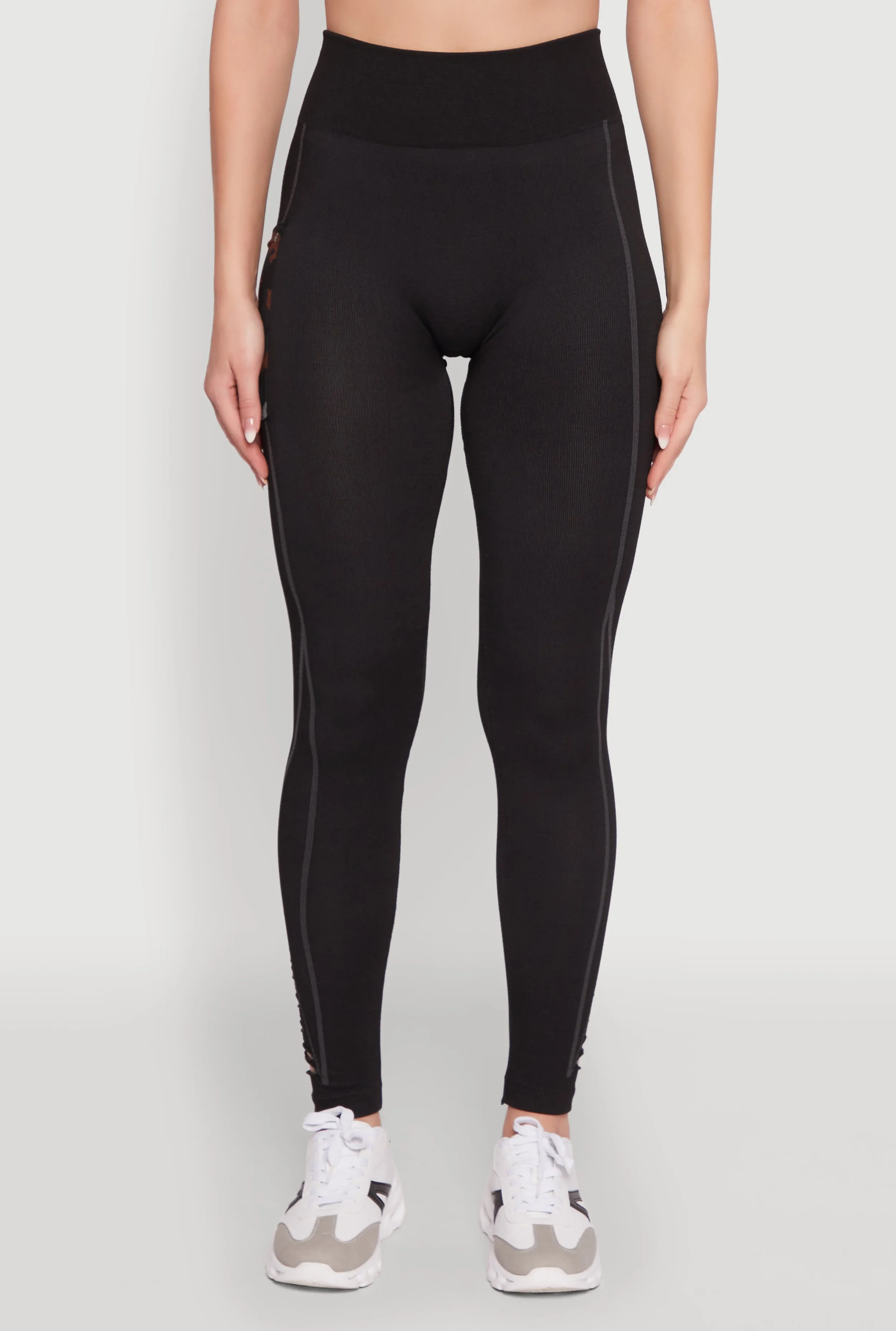 Trendy High Waisted Camo Pocket Laser Cut Leggings sold by Rainbow product image thumbnail 5