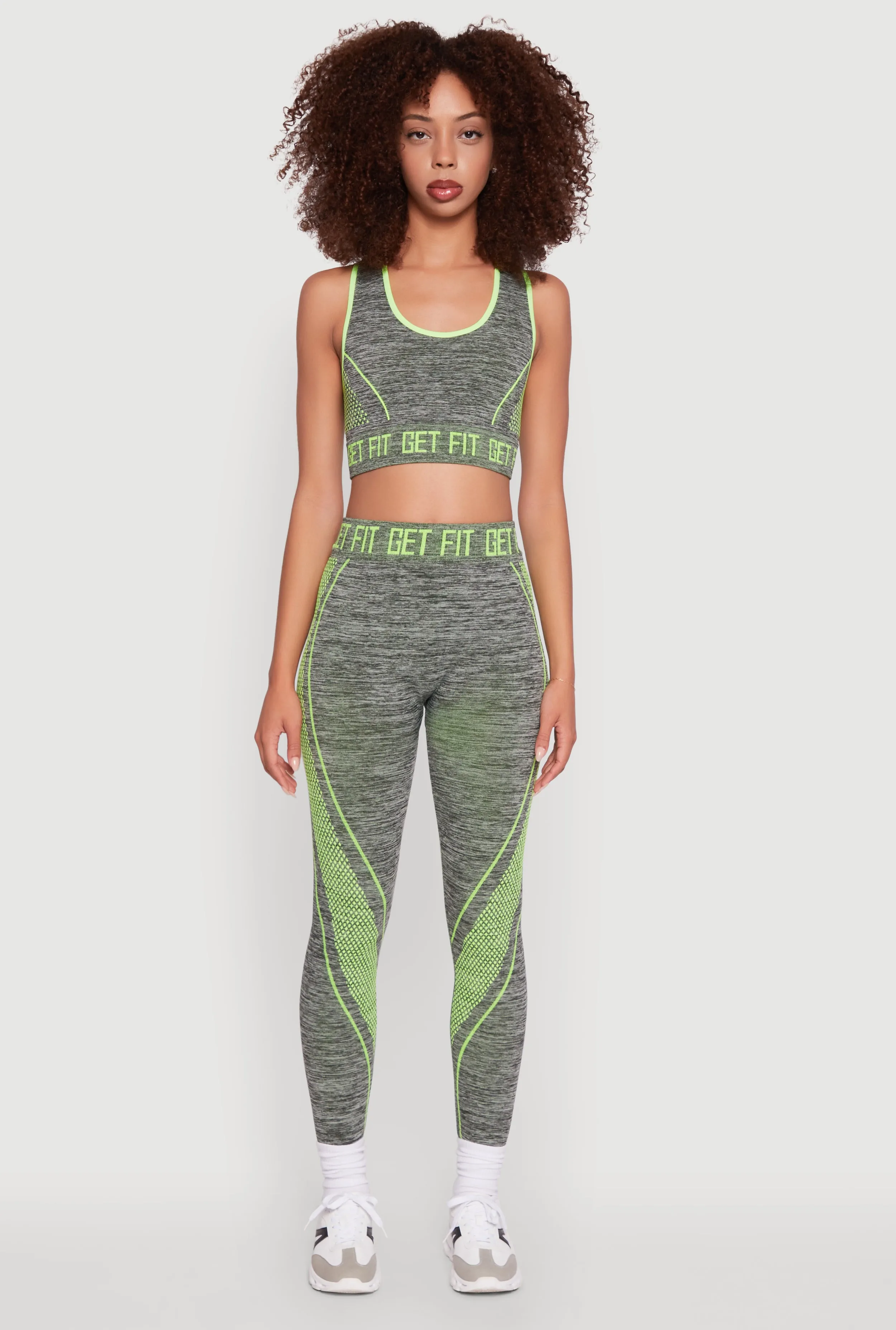 Seamless Get Fit Graphic Cropped Racerback Tank Top sold by Rainbow product image thumbnail 3