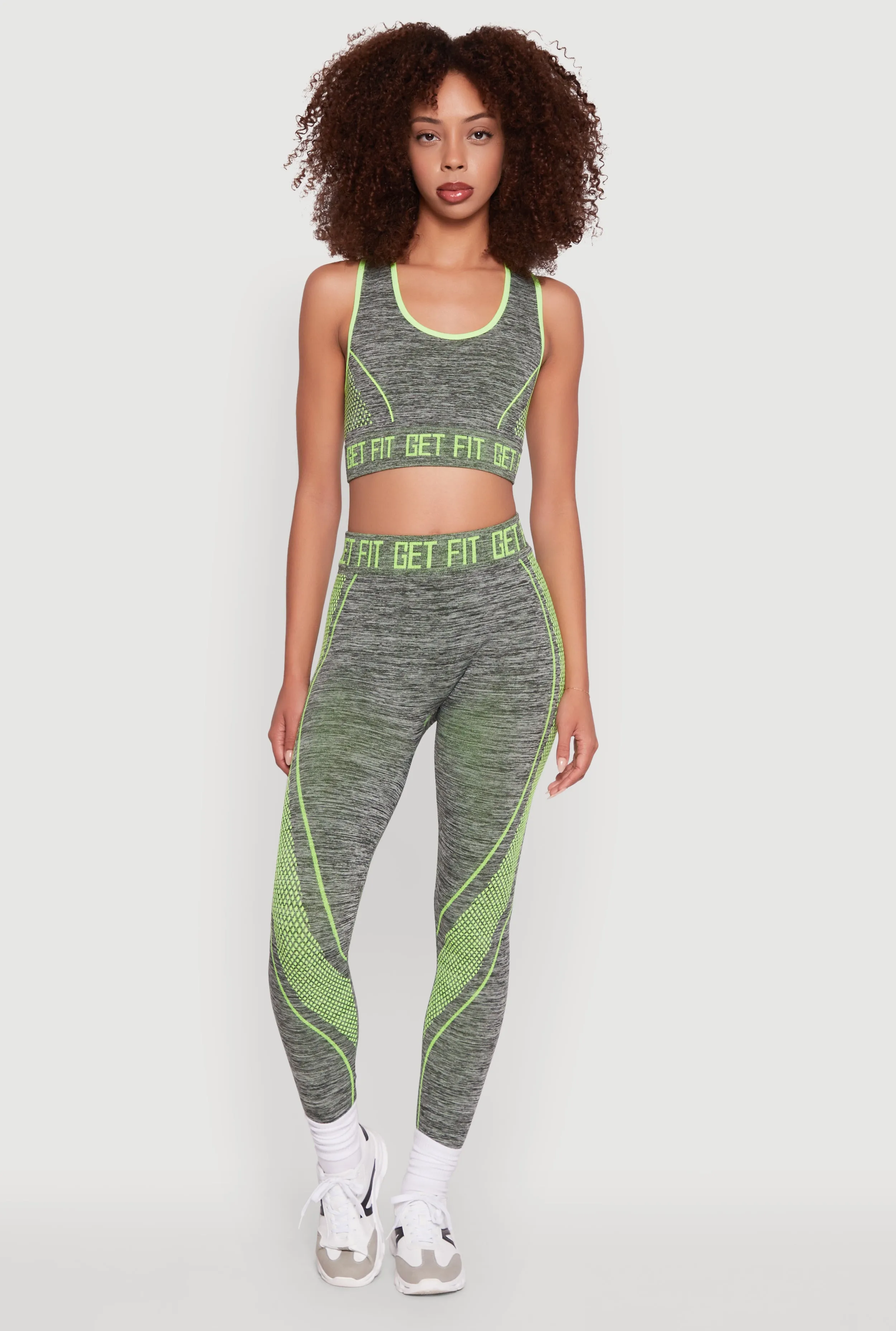 Seamless Get Fit Graphic Cropped Racerback Tank Top sold by Rainbow product image thumbnail 2