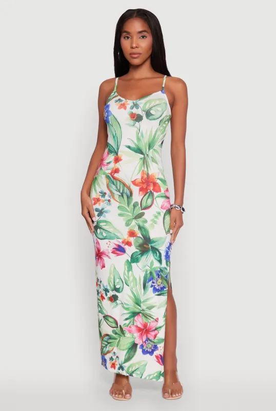 Haute Monde Sleeveless Scoop Neck Floral Maxi Dress sold by Rainbow