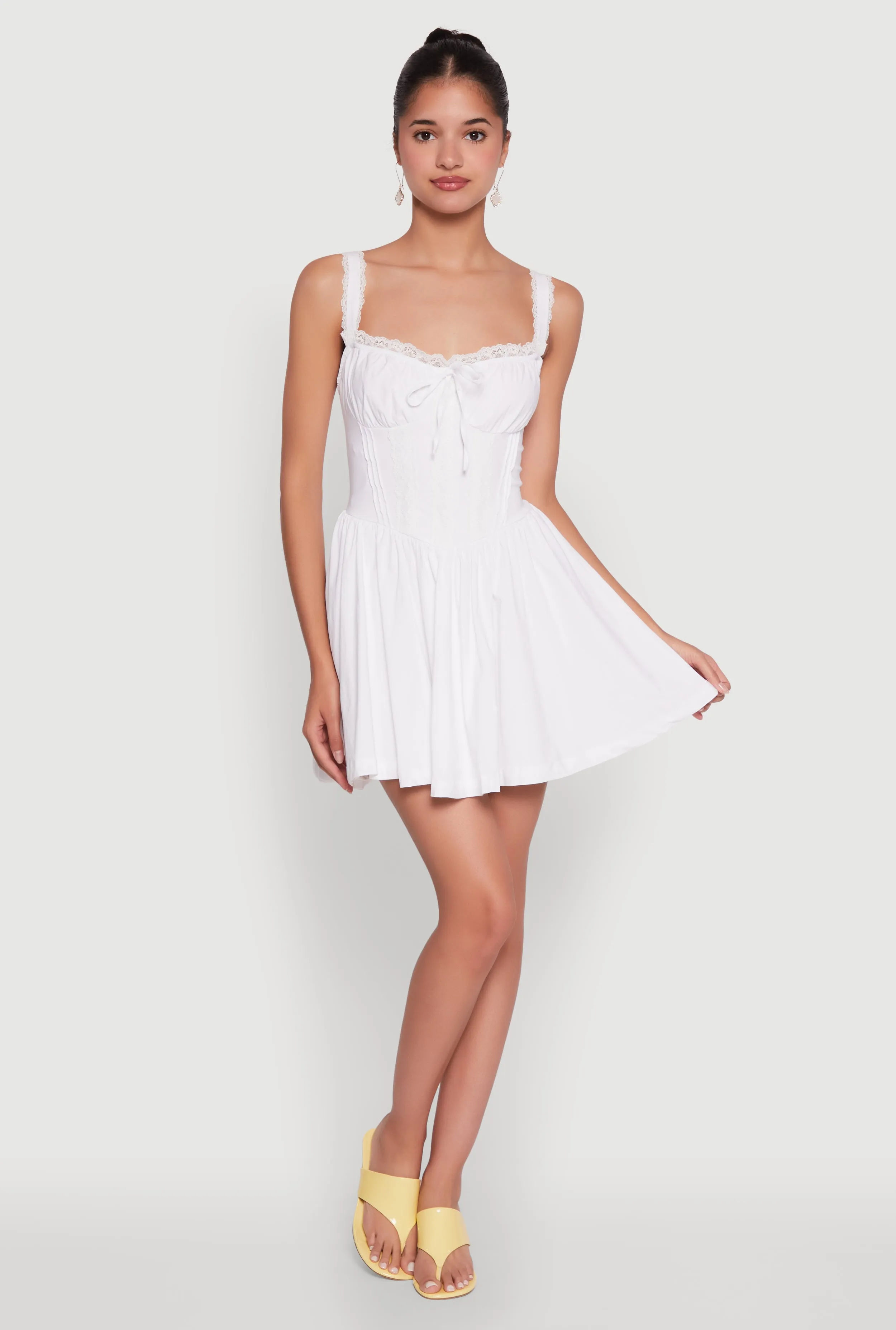 Iris Lace Trim Bustier Skater Dress sold by Rainbow
