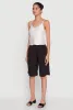 Satin V-Neck Cropped Cami with Adjustable Straps sold by Rainbow