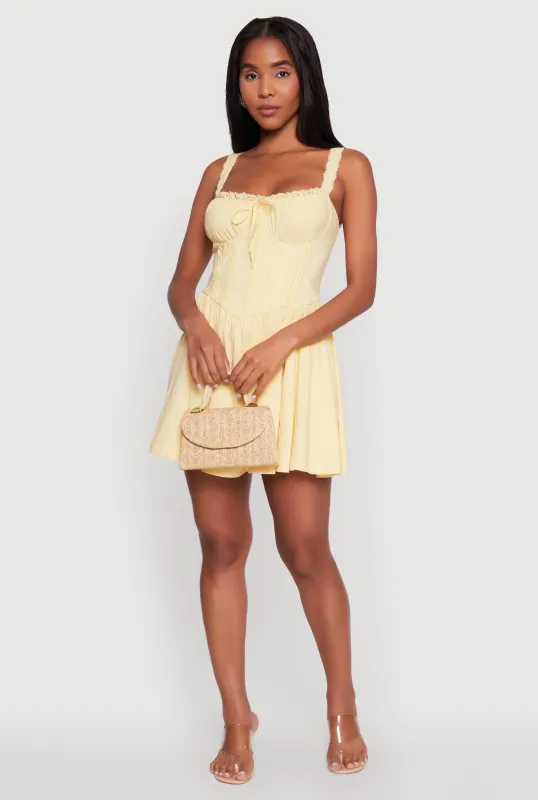 Iris Lace Trim Bustier Skater Dress sold by Rainbow