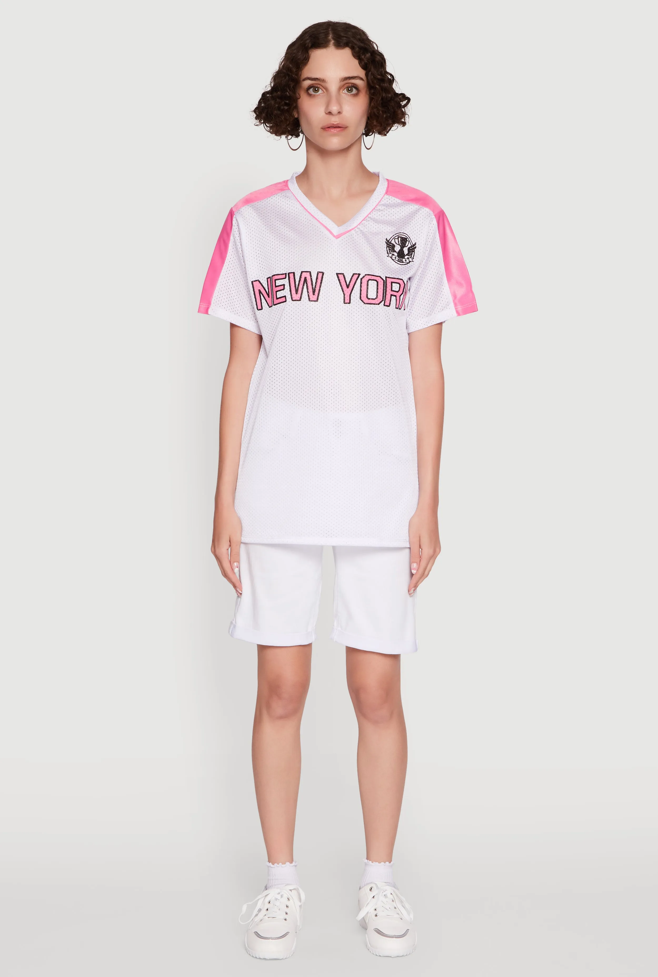 Trendy V-Neck New York Graphic Jersey sold by Rainbow product image thumbnail 3