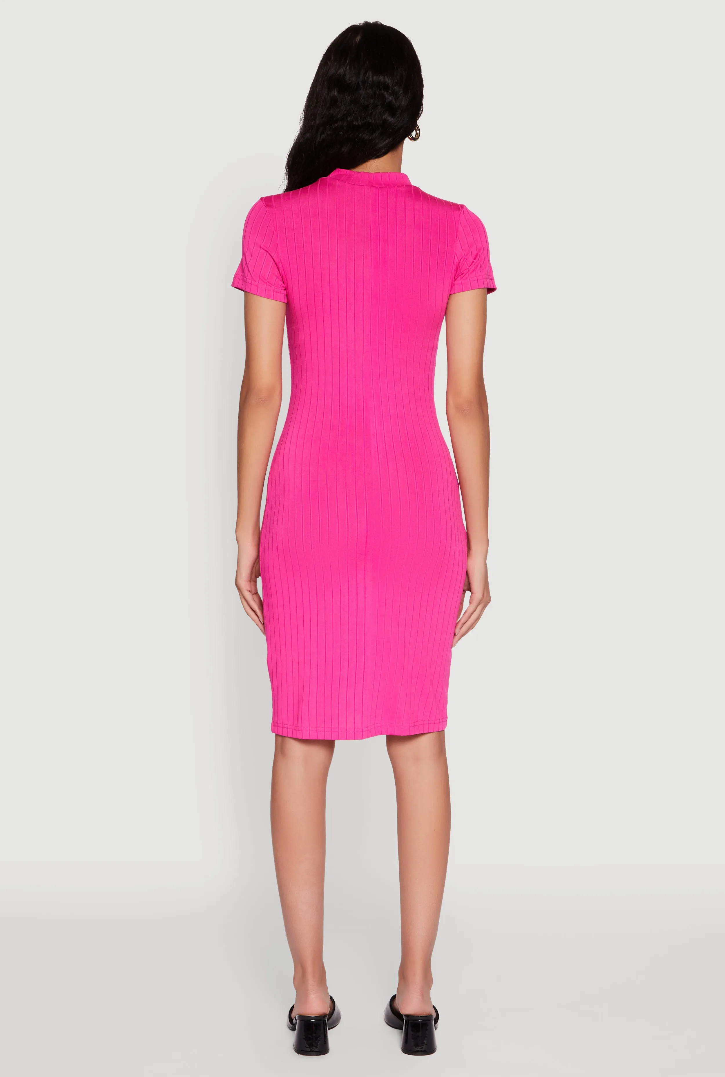 Daisy Rib Knit Mock Neck T Shirt Dress sold by Rainbow product image thumbnail 5