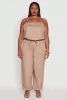 Plus Size Strapless Tube Jumpsuit with Tie Waist sold by Rainbow