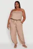 Plus Size Strapless Tube Jumpsuit with Tie Waist sold by Rainbow