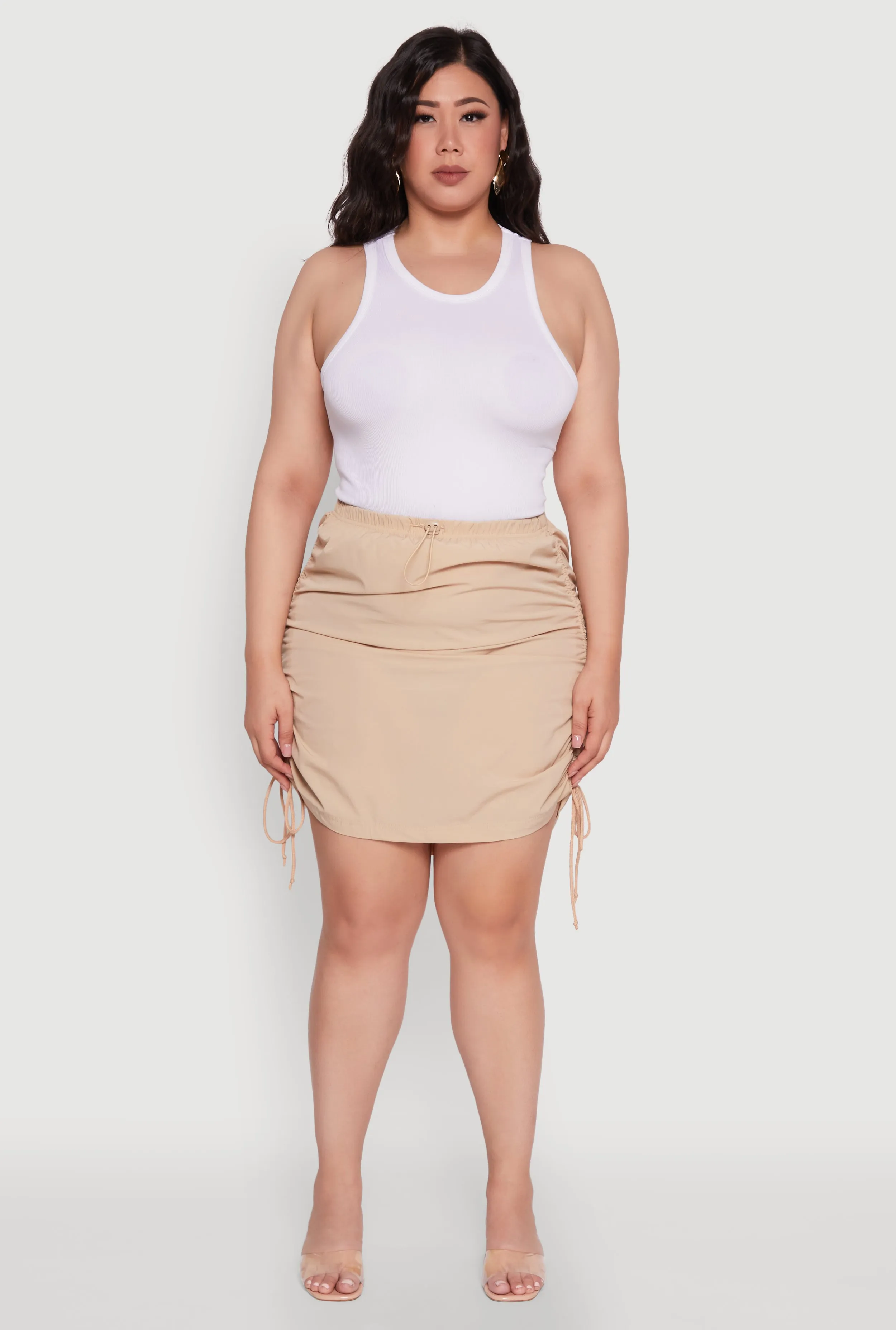 Plus Size Toggle Drawstring Waist Midi Skirt sold by Rainbow product image thumbnail 2