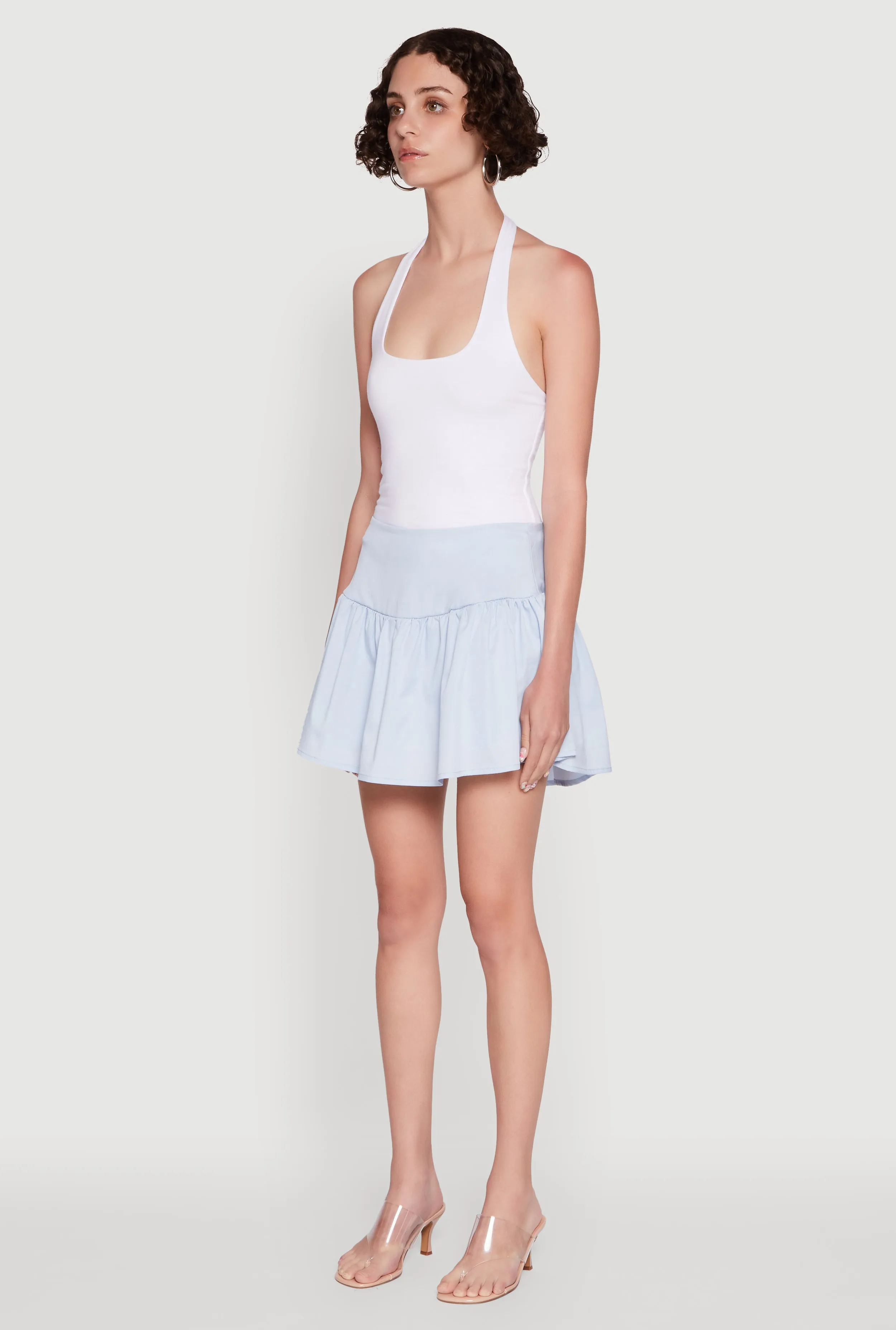 Trendy High Waisted Mini Skater Skirt sold by Rainbow product image thumbnail 3